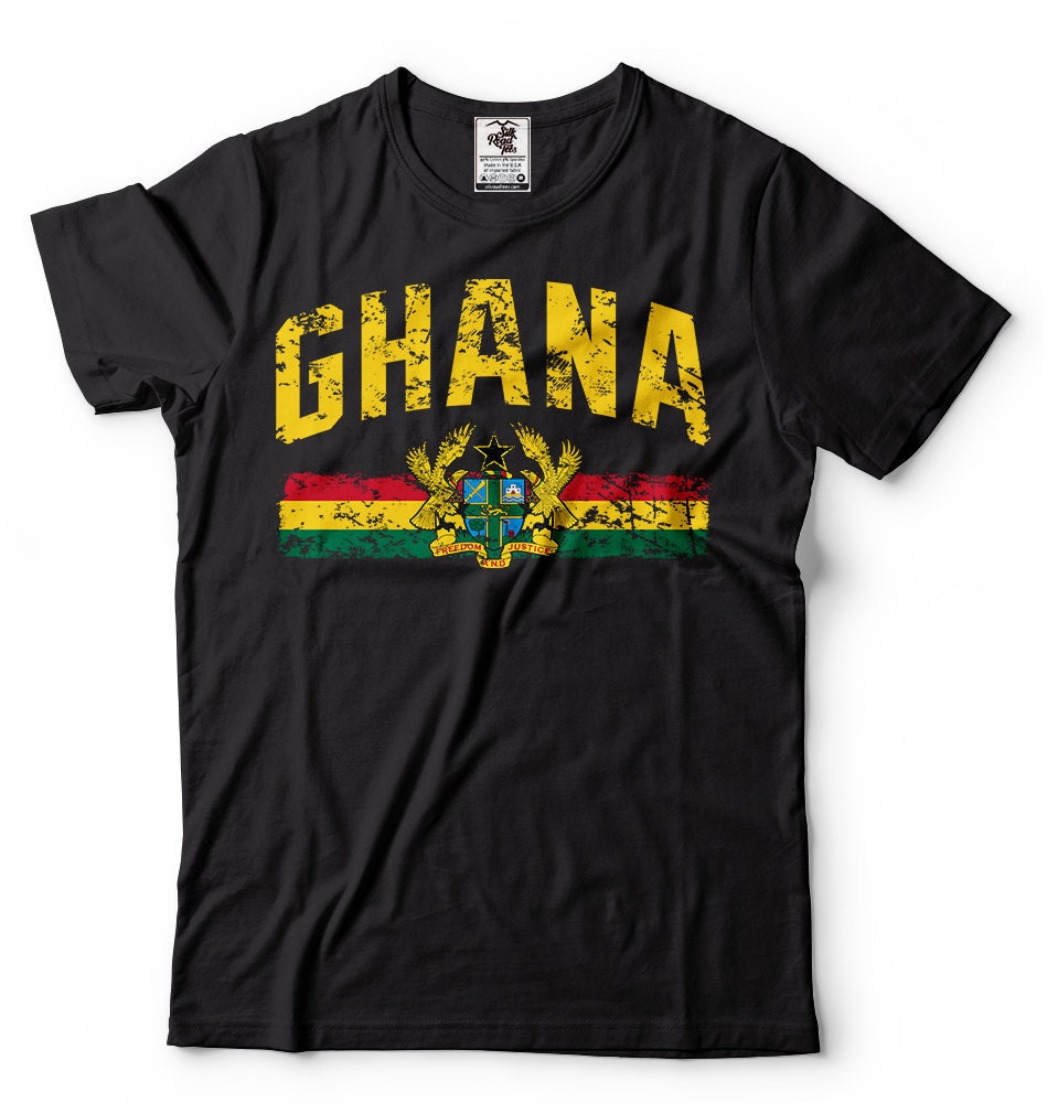 Ghana T shirt Unisex Tee Shirt Ghana Coat of Arms Flag Tee Shirt Gift Birthday Tee Shirt Country Flag Tee Shirt Graphic Tee – Feel-Good Design · Perfect For Daily Wear