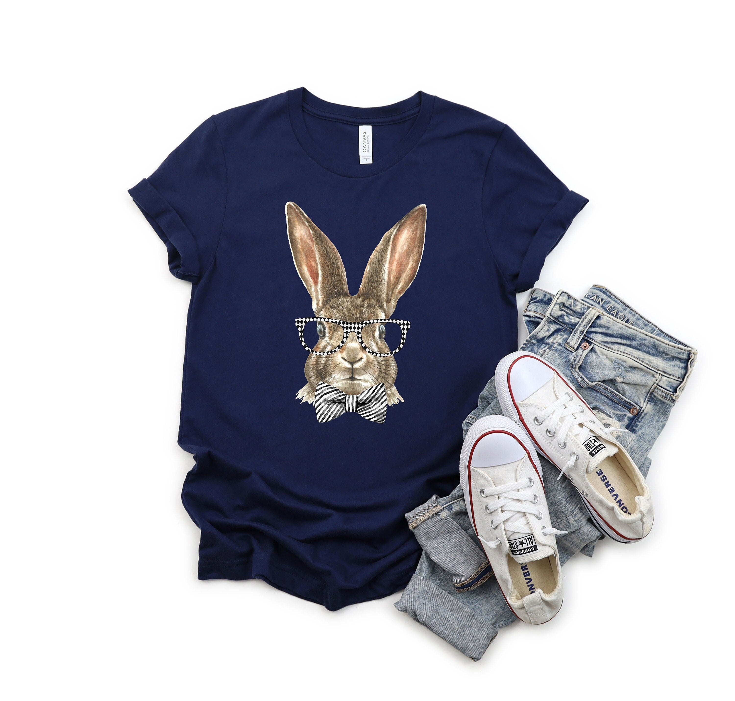 Easter Bunny With Glasses Shirt Bunny With Glasses Shirt Kids Easter Shirt Cute Easter Shirt Easter Shirt for boy Easter Bunny Shirt Graphic Tee – Aesthetic Look · Must-Have Style