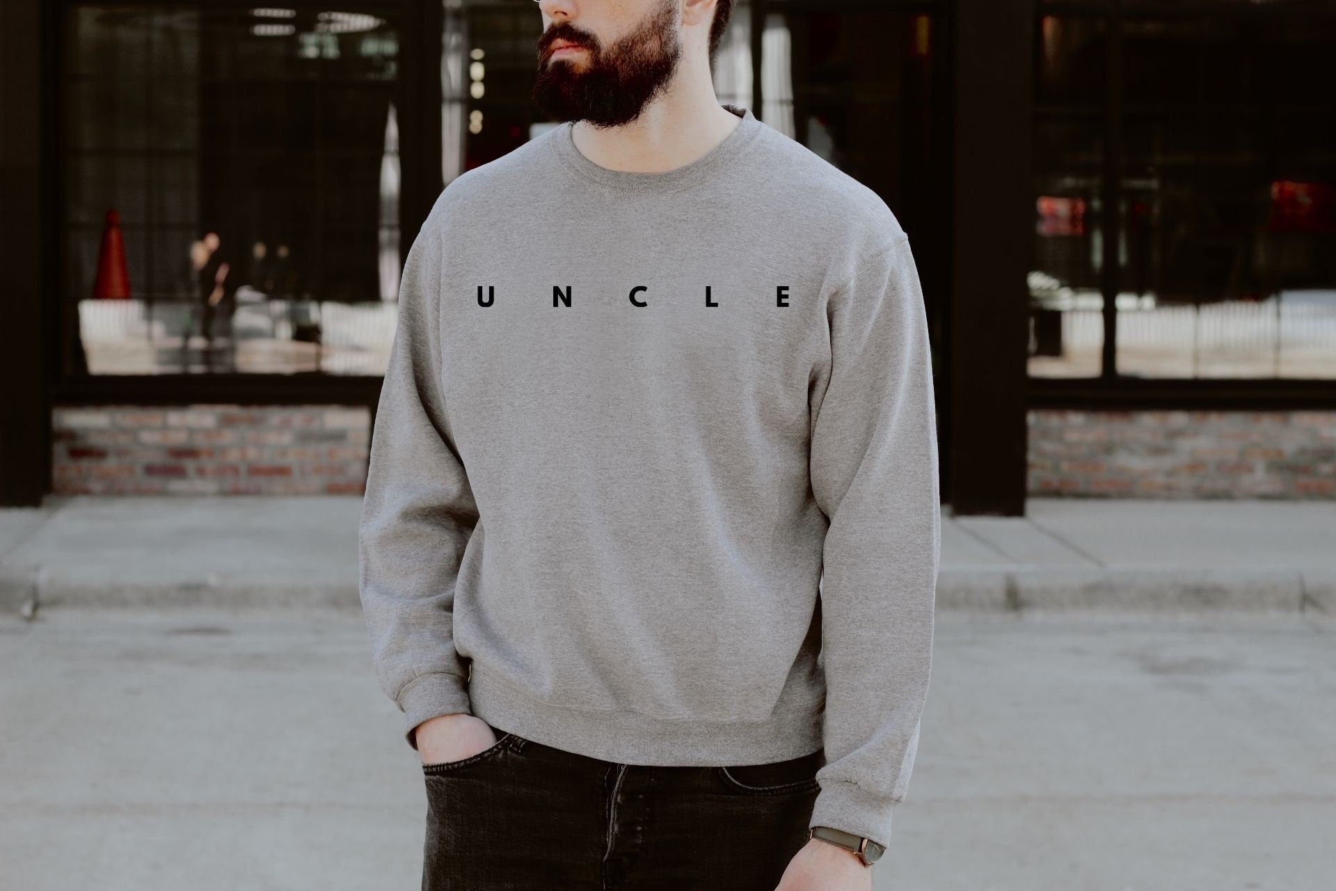 Minimalist Uncle shirt long sleeve sweatshirt hoodie tank top mask gift uncle gift fathers day uncle to be new uncle Hoodie – Cozy Vibes · Perfect For Daily Wear