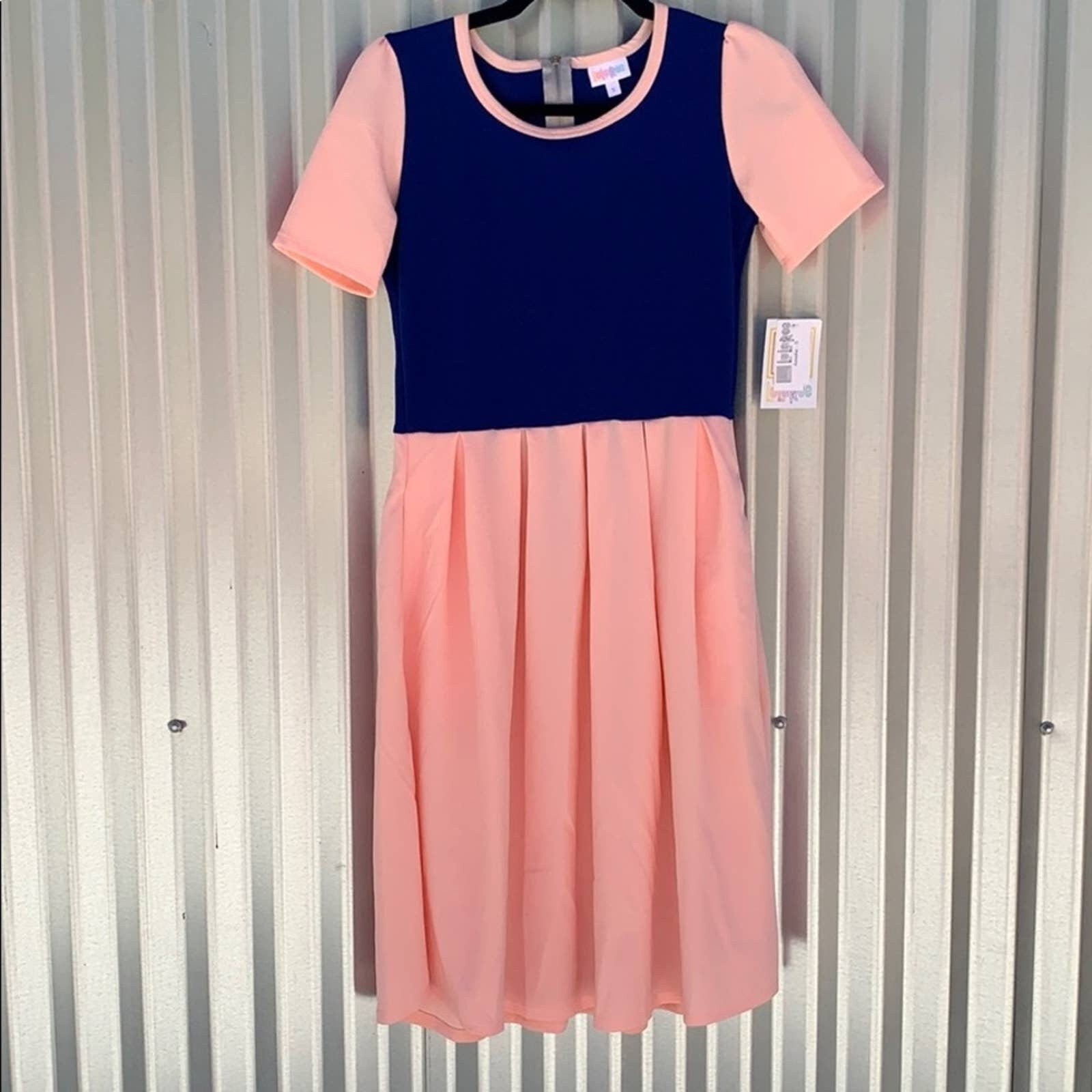Lularoe Pink and Blue Amelia Fit and Flare Day Dress Small Graphic Tee – Cozy Vibes · Perfect For Daily Wear