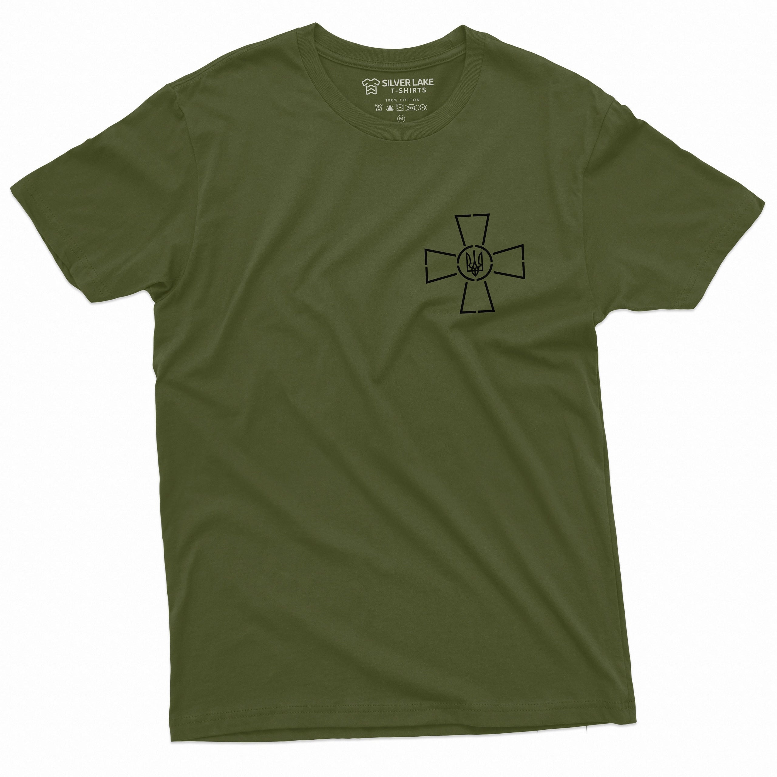 Armed Forces of Ukraine Emblem T shirt ZSU Mens Tee Shirt Camo Military Green President Zelenskyy Cross and Trident log Tee Graphic Tee – Warm & Stylish · Perfect For Daily Wear