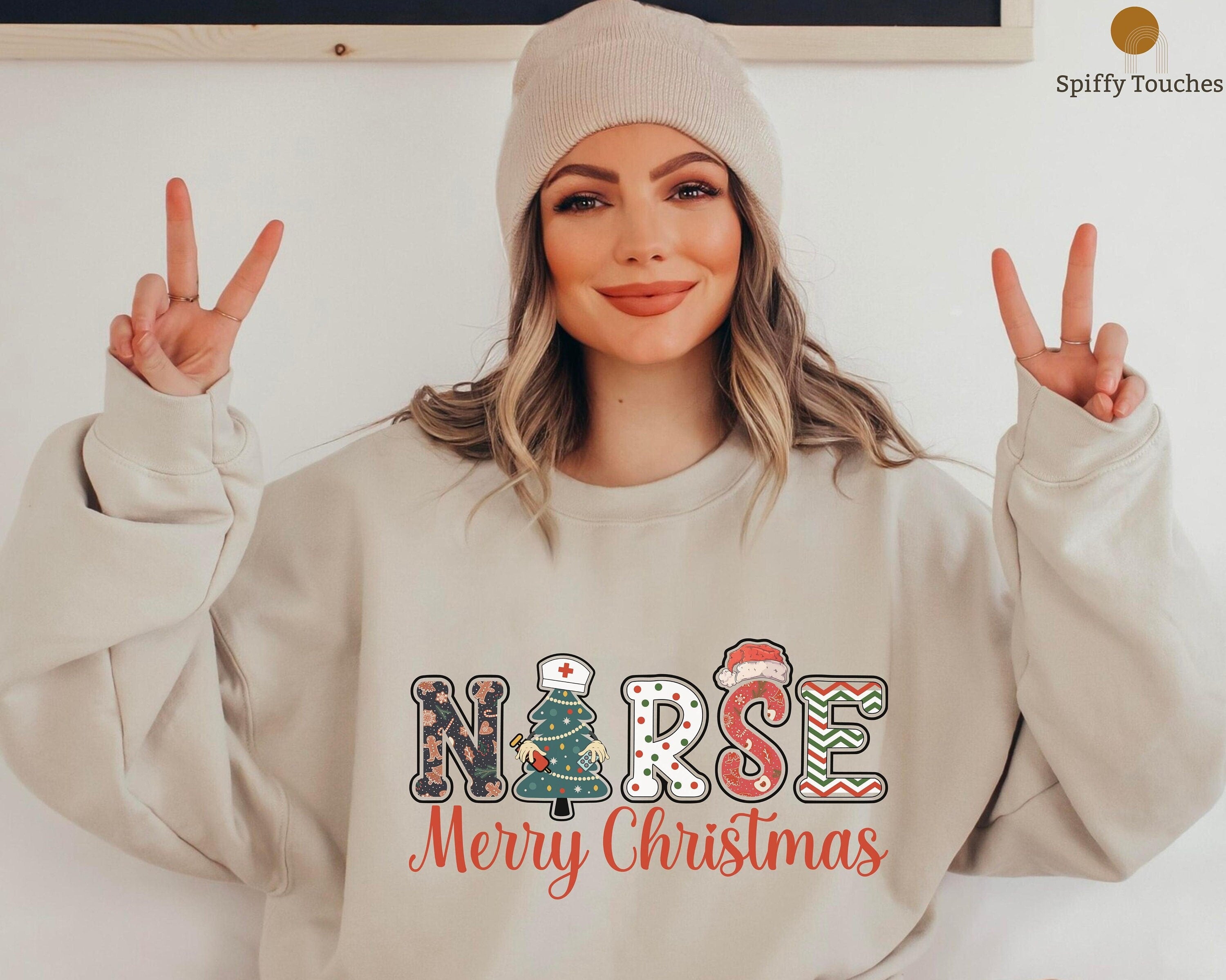 Merry Nurse Holiday Fashion Funny Christmas Sweater Women Nurse Festive Christmas Shirt Holiday Apparel Nurse Christmas SweaterNurse Gift Graphic Tee – Aesthetic Look · Perfect For Daily Wear