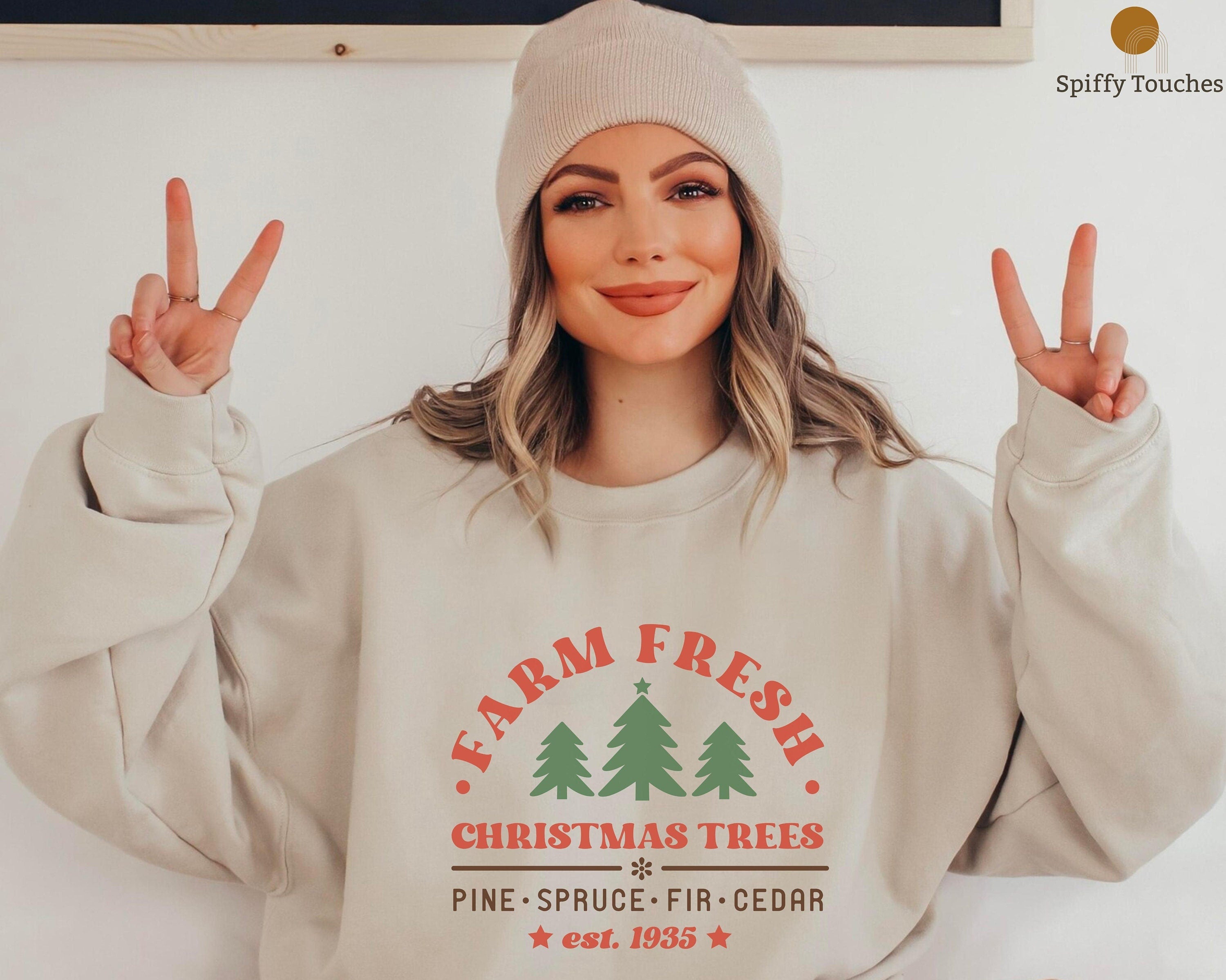 Farm Fresh Christmas Tree Holiday Fashion Funny Christmas Sweater Women Ugly Christmas Funny Women Sweater Womens Holiday Apparel Festive Graphic Tee – Warm & Stylish · High-Quality Print