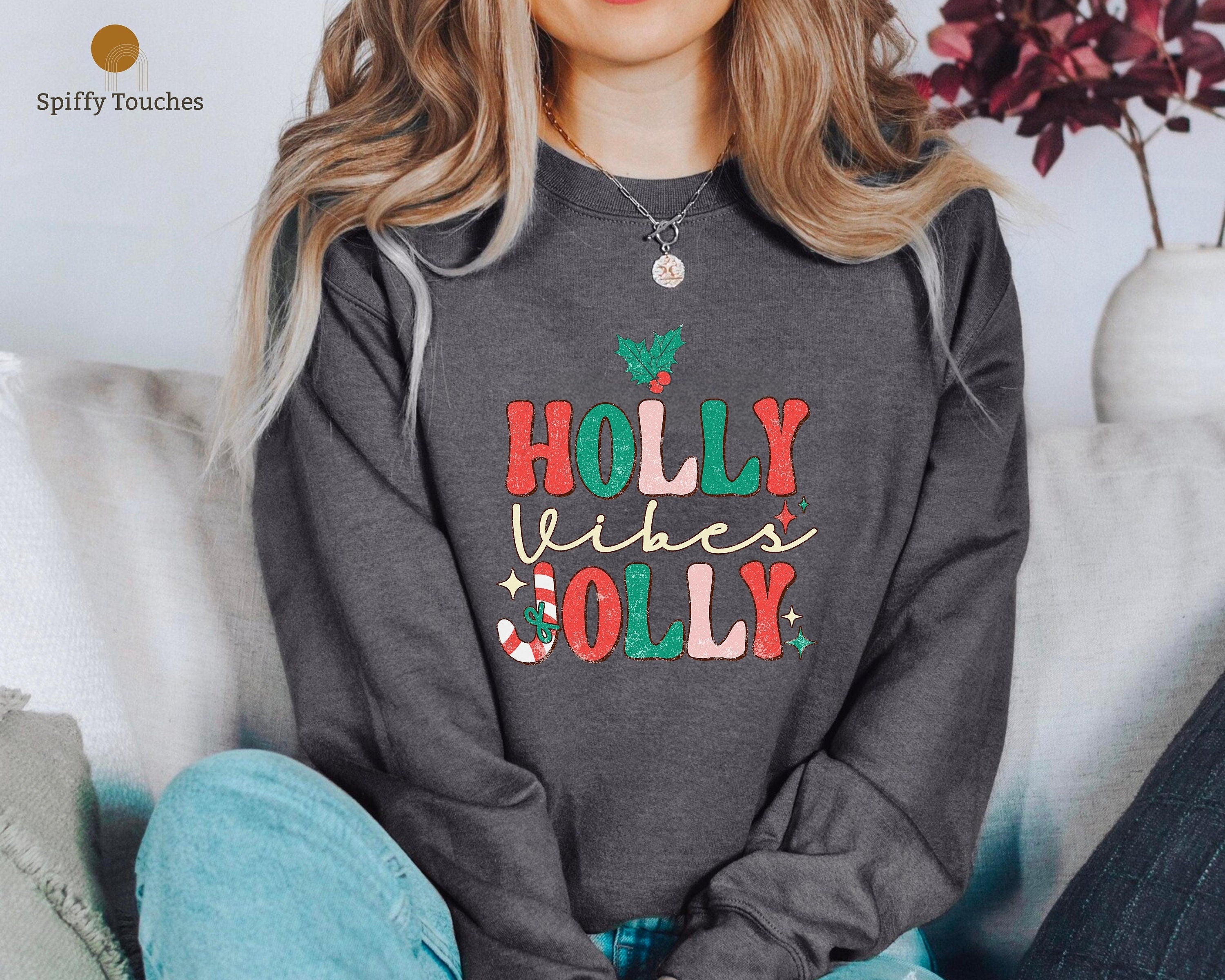 Retro Christmas Crewneck Sweatshirt Vintage Groovy Holly Jolly Vibes Christmas Shirt Retro Boho Cute Christmas Sweatshirt Festive Retro Tee Sweatshirt – Bold Style · Trending Graphic Apparel
