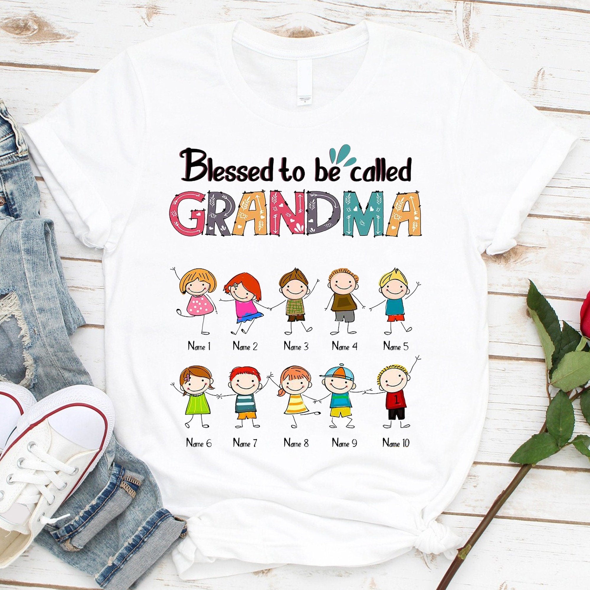 Blessed To Be Called Grandma Personalized Gift Mother39s Day Custom Shirt For Grandma Blessed Grandma Tshirt Grandma Life Custom Nana Tee Graphic Tee – Easygoing Wear · Must-Have Style