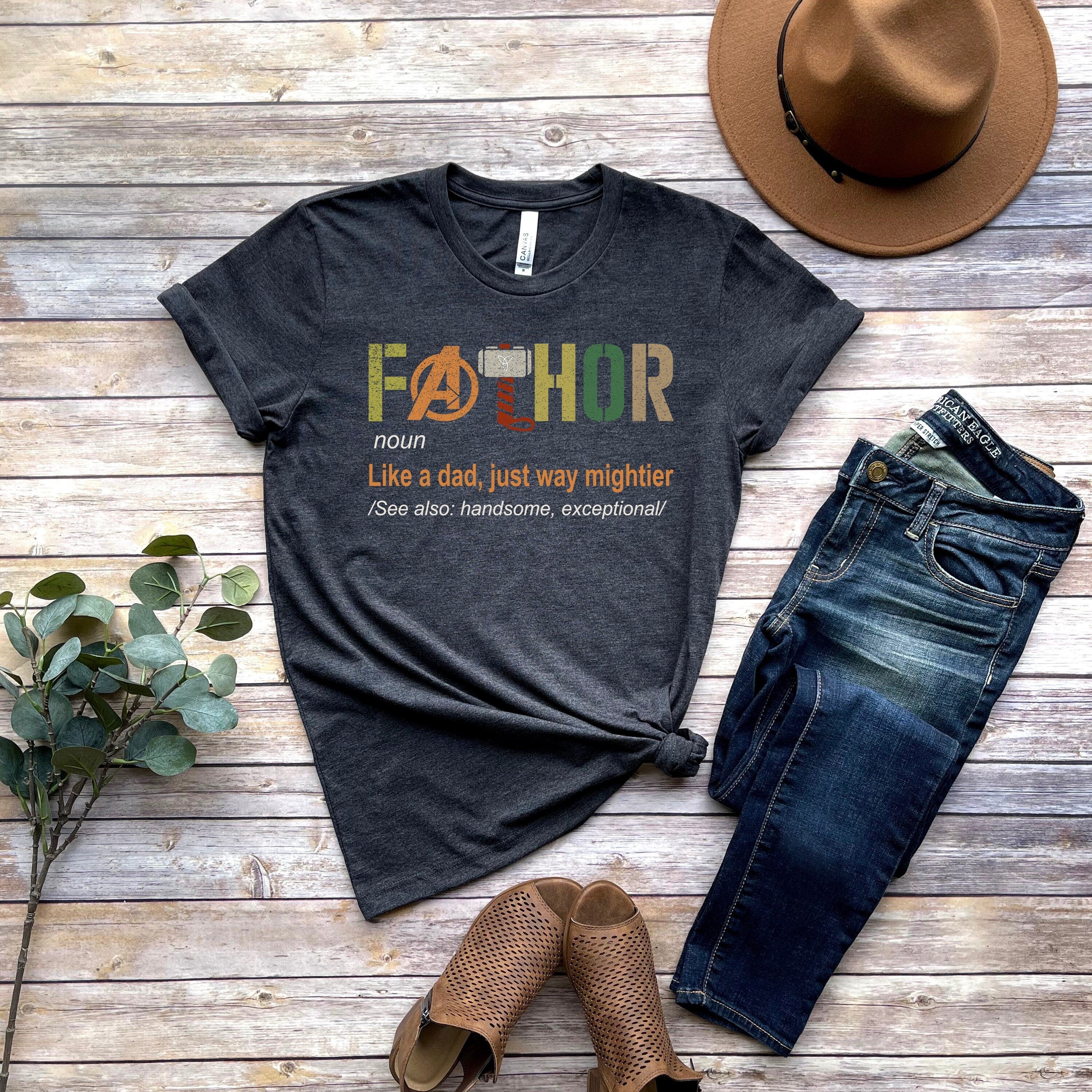 Fathor Shirt Dad shirt Father39s Day Shirt Superhero Dad Shirt Father39s Day Shirt Cool Father Shirt Super Dad Shirt Gift For Father Graphic Tee – Soft Feel · Great Gift For Fans