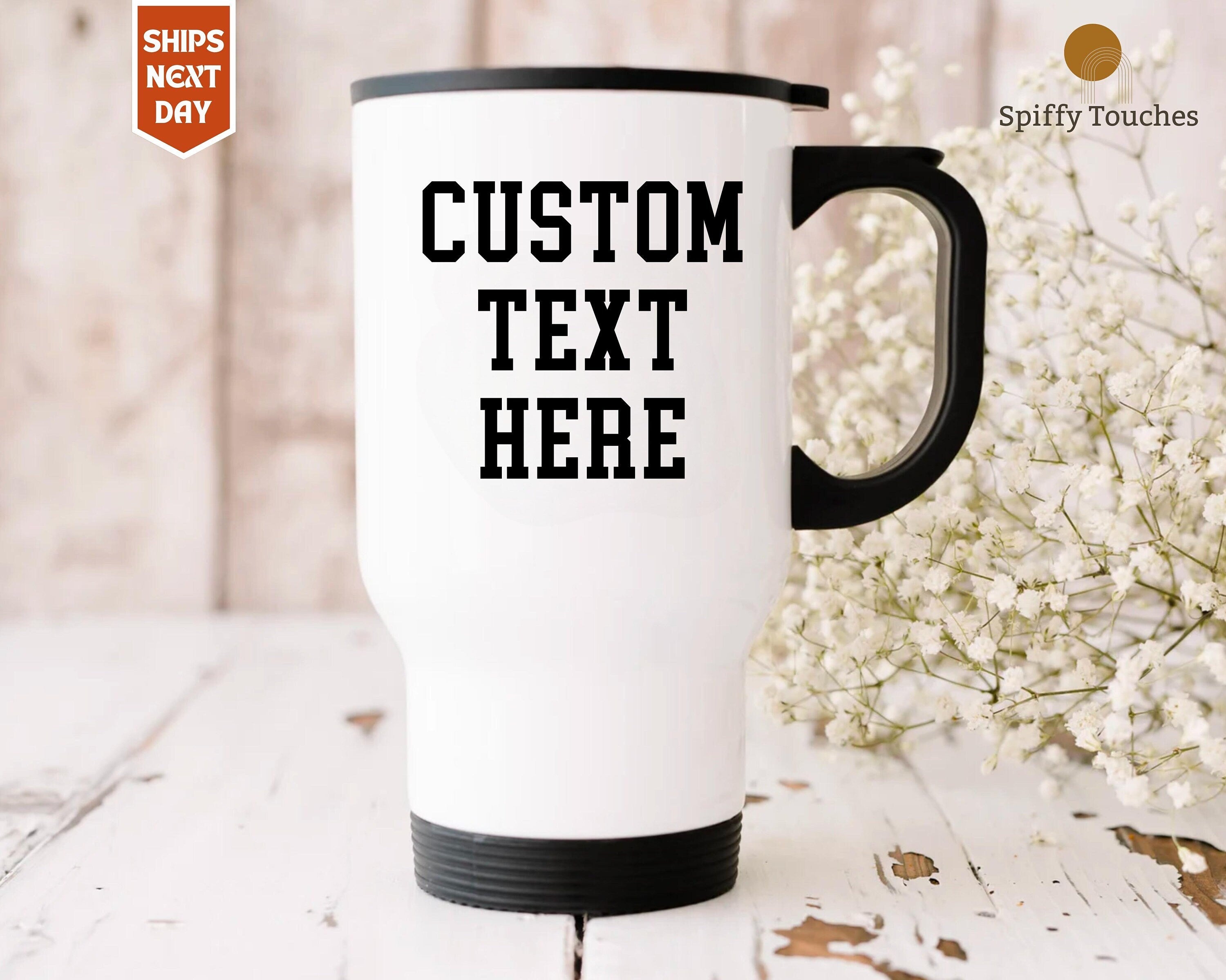 Personalized Travel Mug with Handle Custom Coffee Tumbler Customized Text Tumbler Insulated Tumbler Tumbler with Picture Travel Tumbler Graphic Tee – Premium Graphic · Perfect For Daily Wear