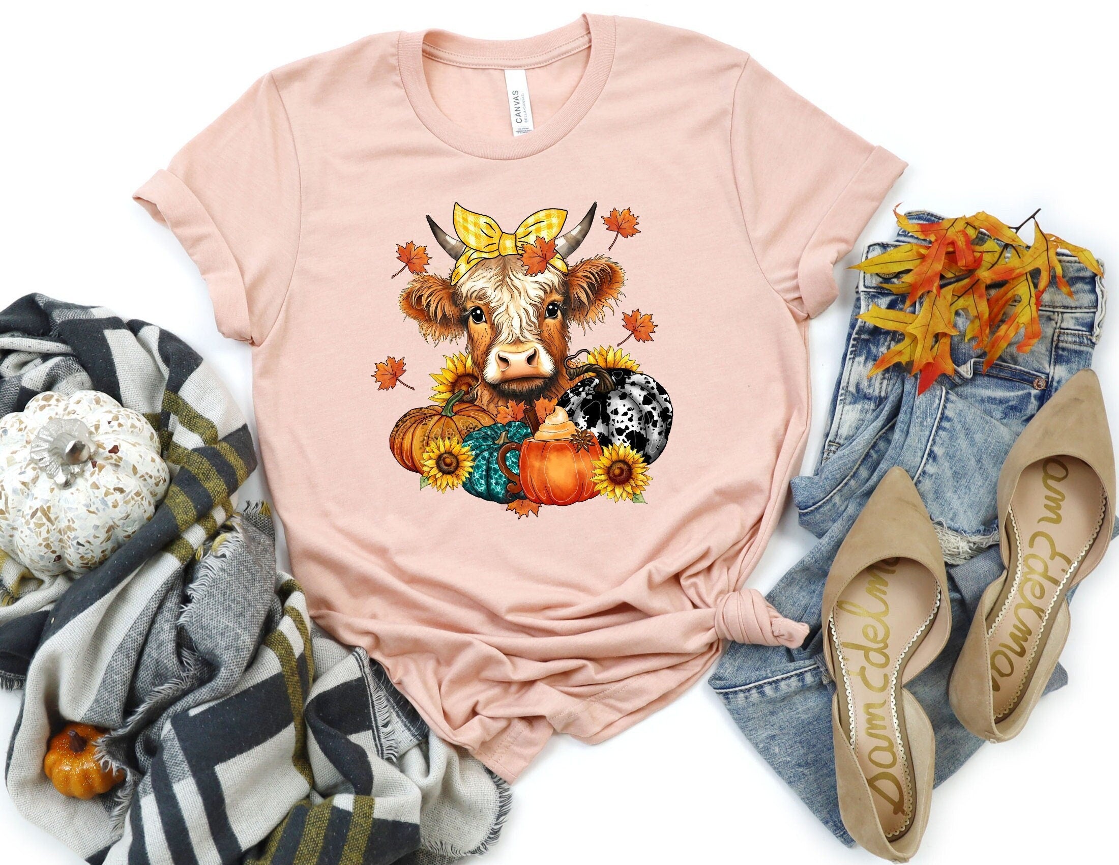 Long Haired Cow Thanksgiving shirt Cow Pumpkin Sweater Howdy Fall Cow Sweatshirt Fall Western Cow Shirt Retro Fall T Shirt Country Fall Sweatshirt – Everyday Comfort · Perfect For Daily Wear