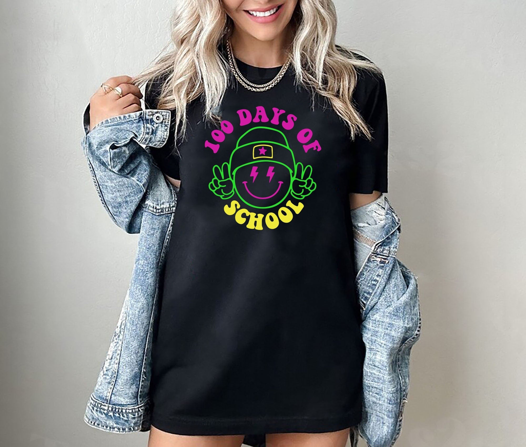 100 Days of School Smiley Face Sweatshirt 100 Day T Shirt 100th Day Of School Celebration Student Hoodie School Shirt Gift For Teacher Hoodie – Everyday Comfort · Must-Have Style