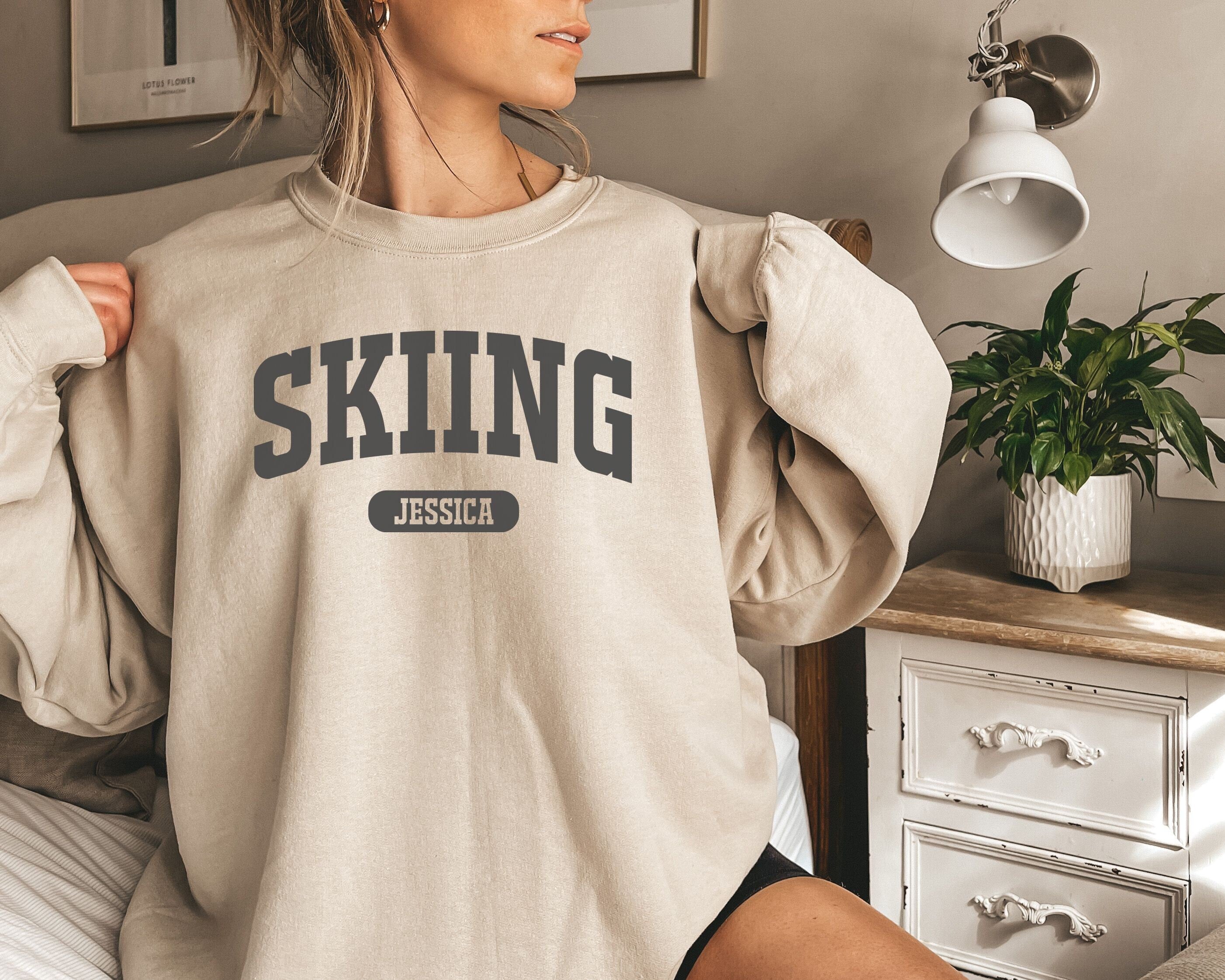 Custom name Skiing shirt sweatshirt hoodie long sleeve gift personalized Skiing instructor ski mom ski lover Hoodie – Fan Favorite · High-Quality Print
