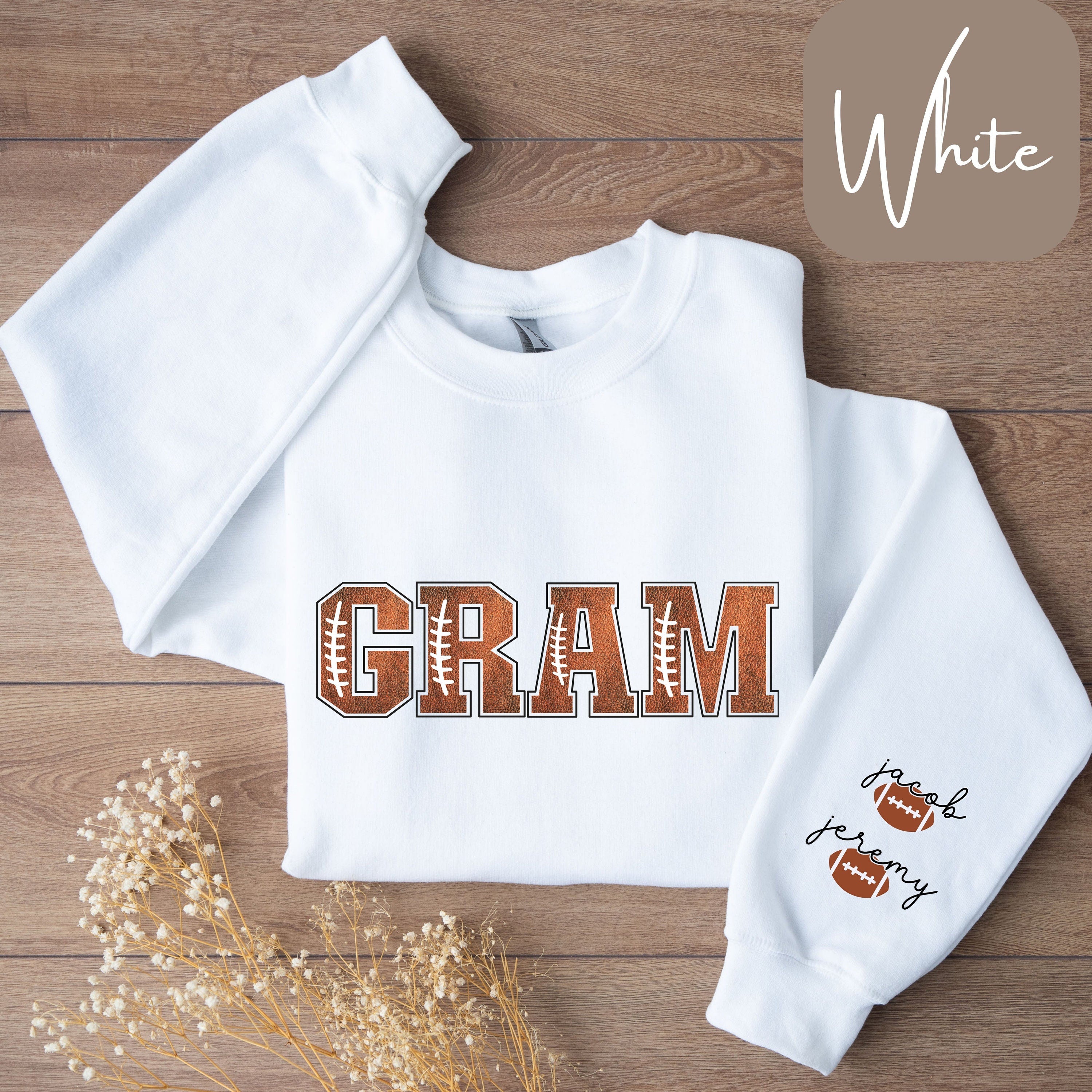 Football Gram T Shirt or Sweatshirt Gram Football Shirt Gram Football Gifts Shirt with Names Sleeve Writing Gram Football Sweatshirt Sweatshirt – Easygoing Wear · Great Gift For Fans