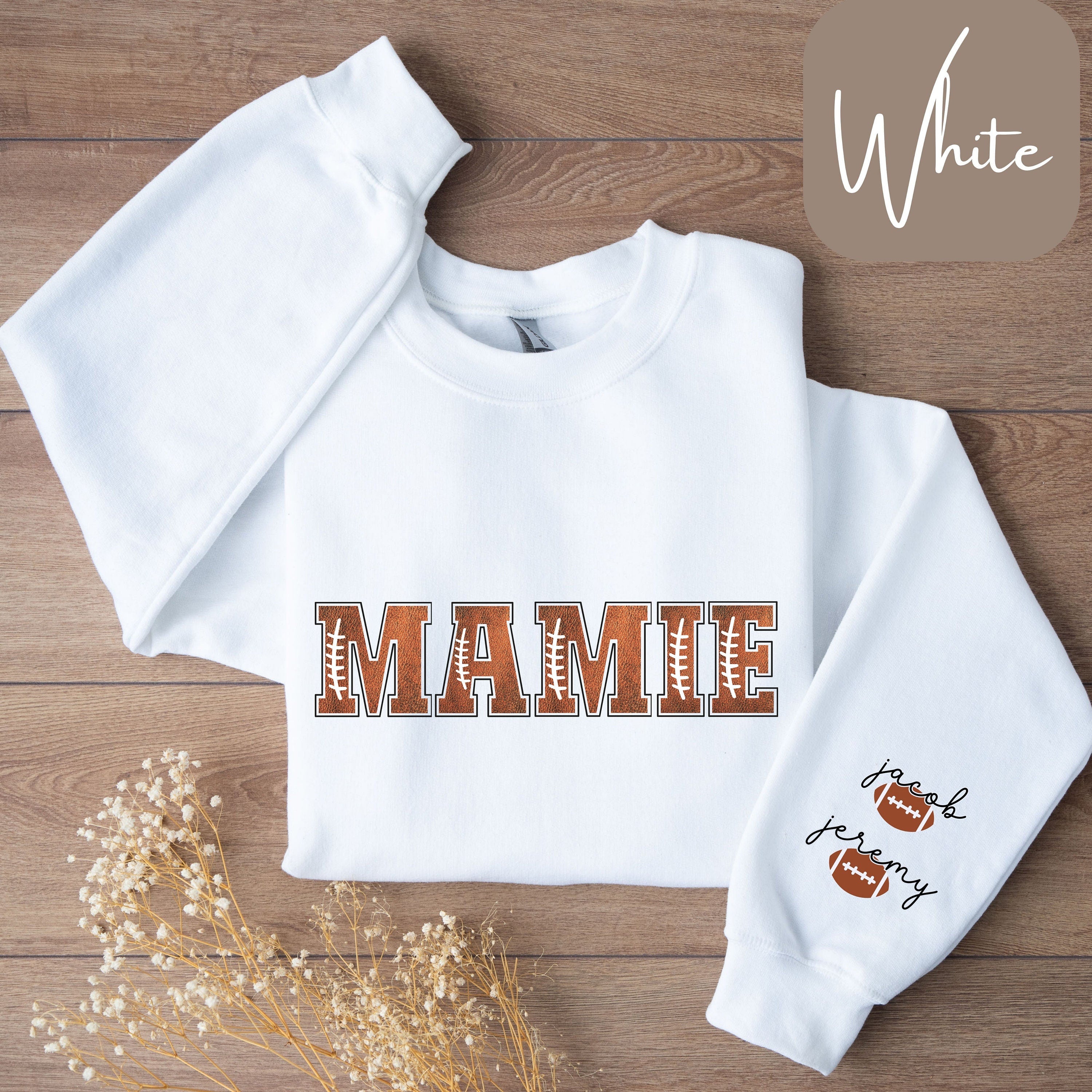 Football Mamie T Shirt or Sweatshirt Mamie Football Shirt Mamie Football Gift Shirt with Names Sleeve Writing Mamie Football Sweatshirt Sweatshirt – Fan Favorite · High-Quality Print
