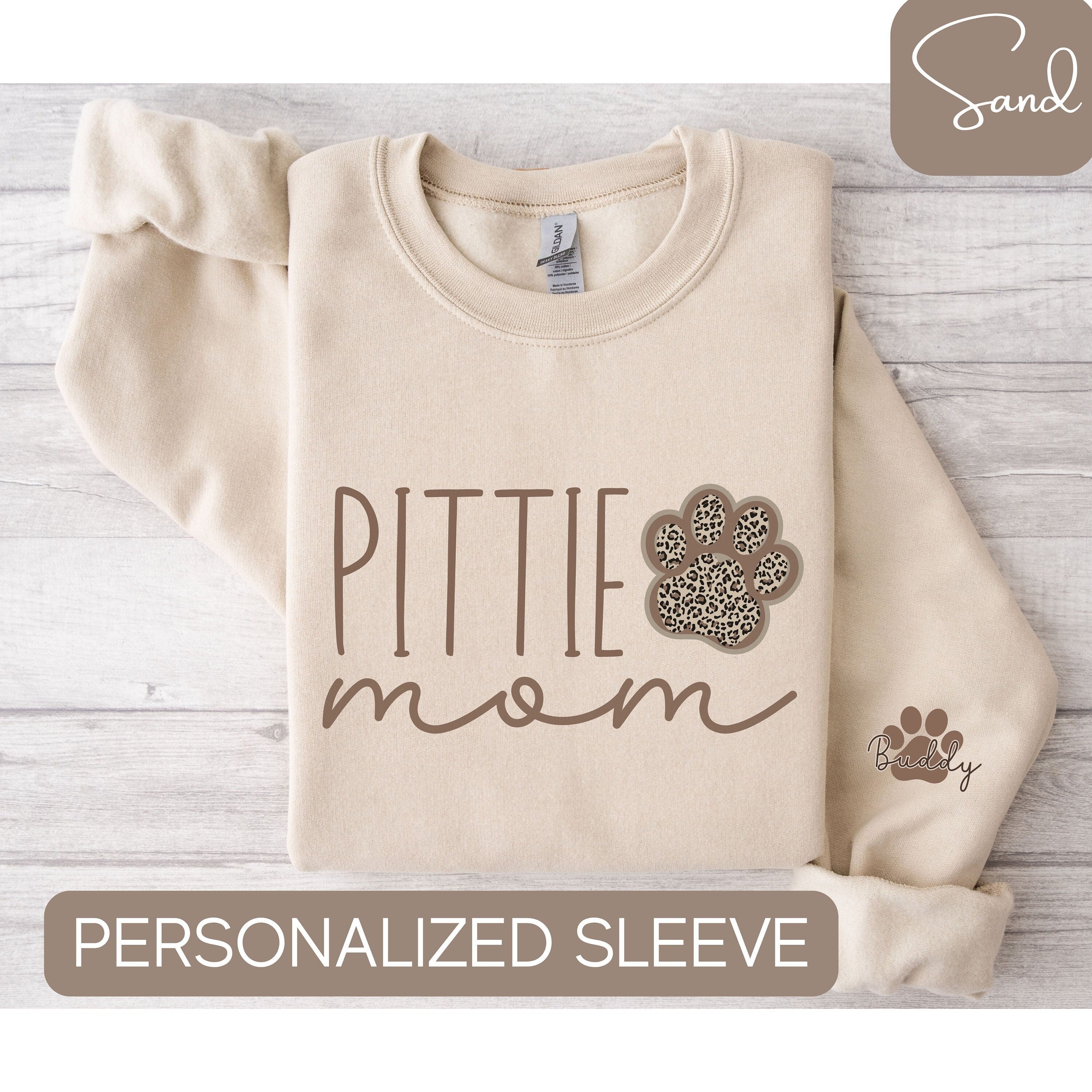 Pittie Mom Sweatshirt VNeck Long Sleeve Tee Personalized Pittie Shirt Pitbull Mom Pitbull Gifts Pittie Shirt Pittie Mom Pittie Gifts Sweatshirt – Feel-Good Design · Great Gift For Fans