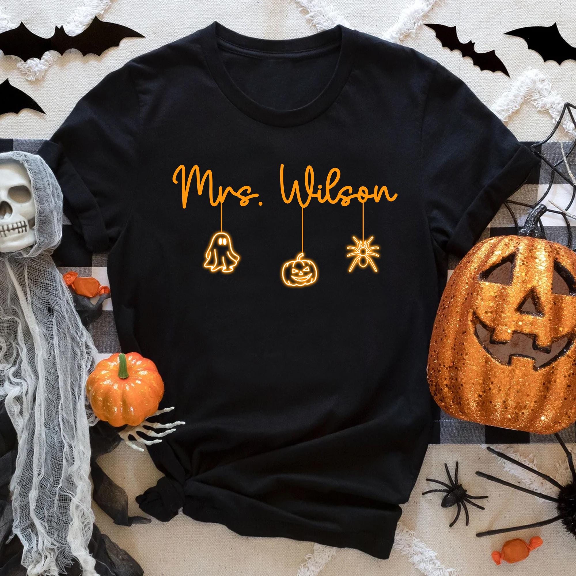 Custom Teacher Shirt For Halloween Party Personalized Teacher Shirt Halloween Teacher Shirts Teacher Halloween Shirt Teacher Gift Graphic Tee – Feel-Good Design · Must-Have Style