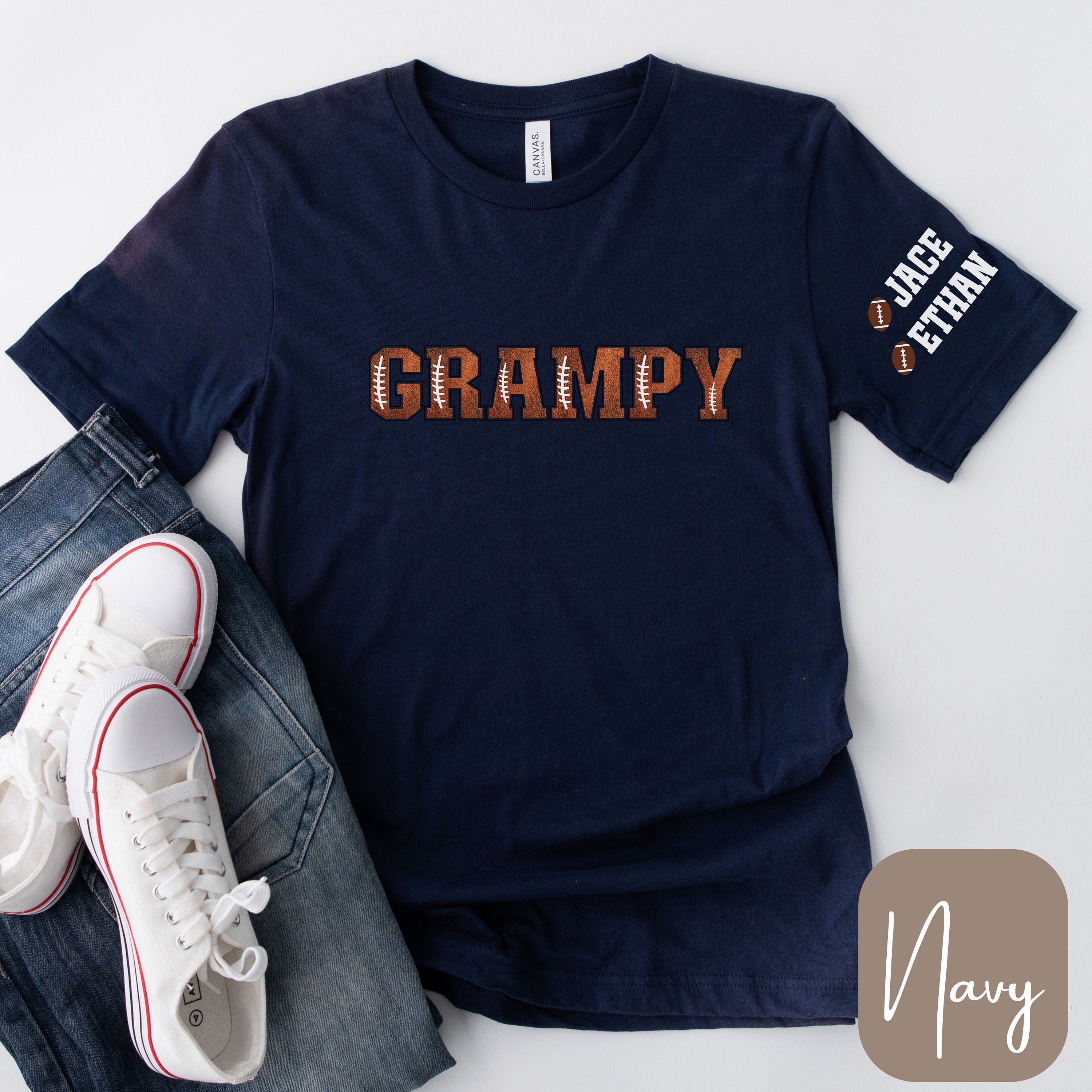 Football Grampy T Shirt or Sweatshirt Football Grampy Shirt Personalized Grampy Football Shirt with Names Football Gift for Grampy Sweatshirt – Everyday Comfort · High-Quality Print