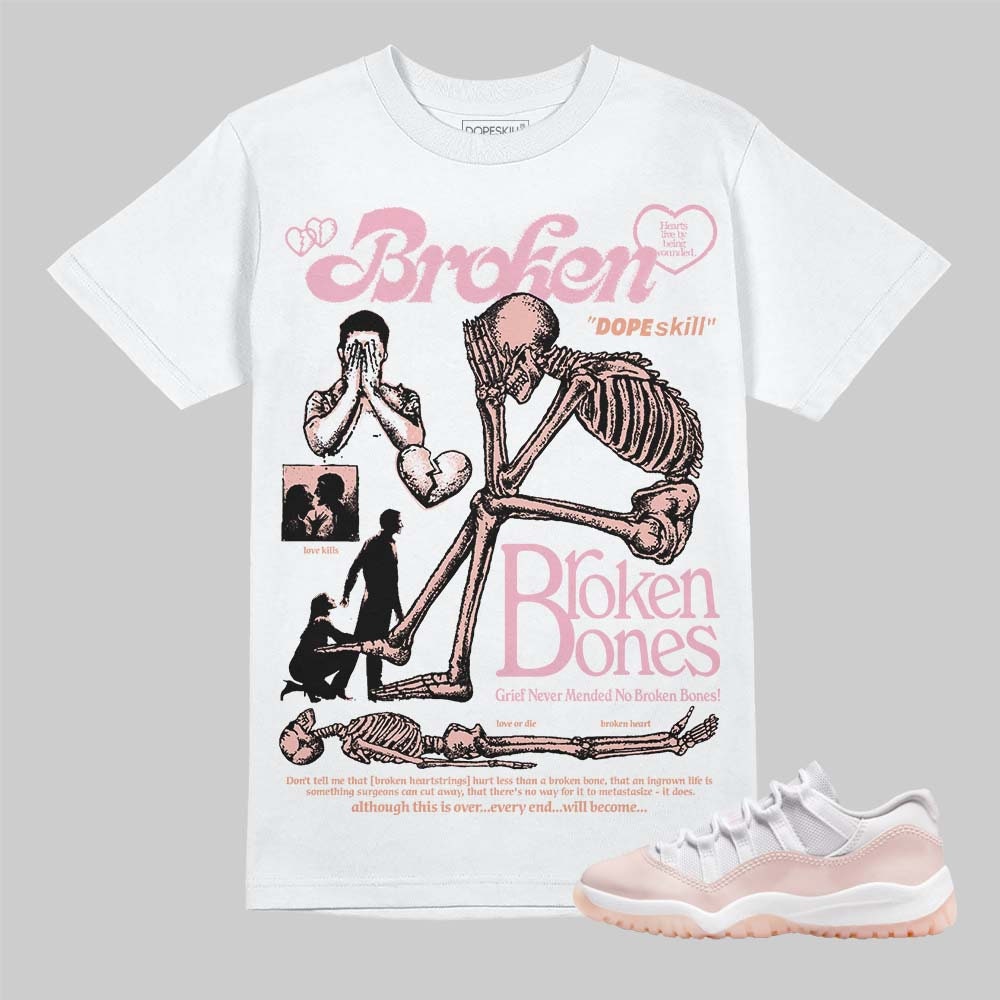 Halloween Streetwear Graphic Tee Legend Pink 11s Unisex Graphic Tshirt DopeSkill Shirt To Match Sneaker Hip Hop Shirt Broken Bones Graphic Tee – Fan Favorite · High-Quality Print
