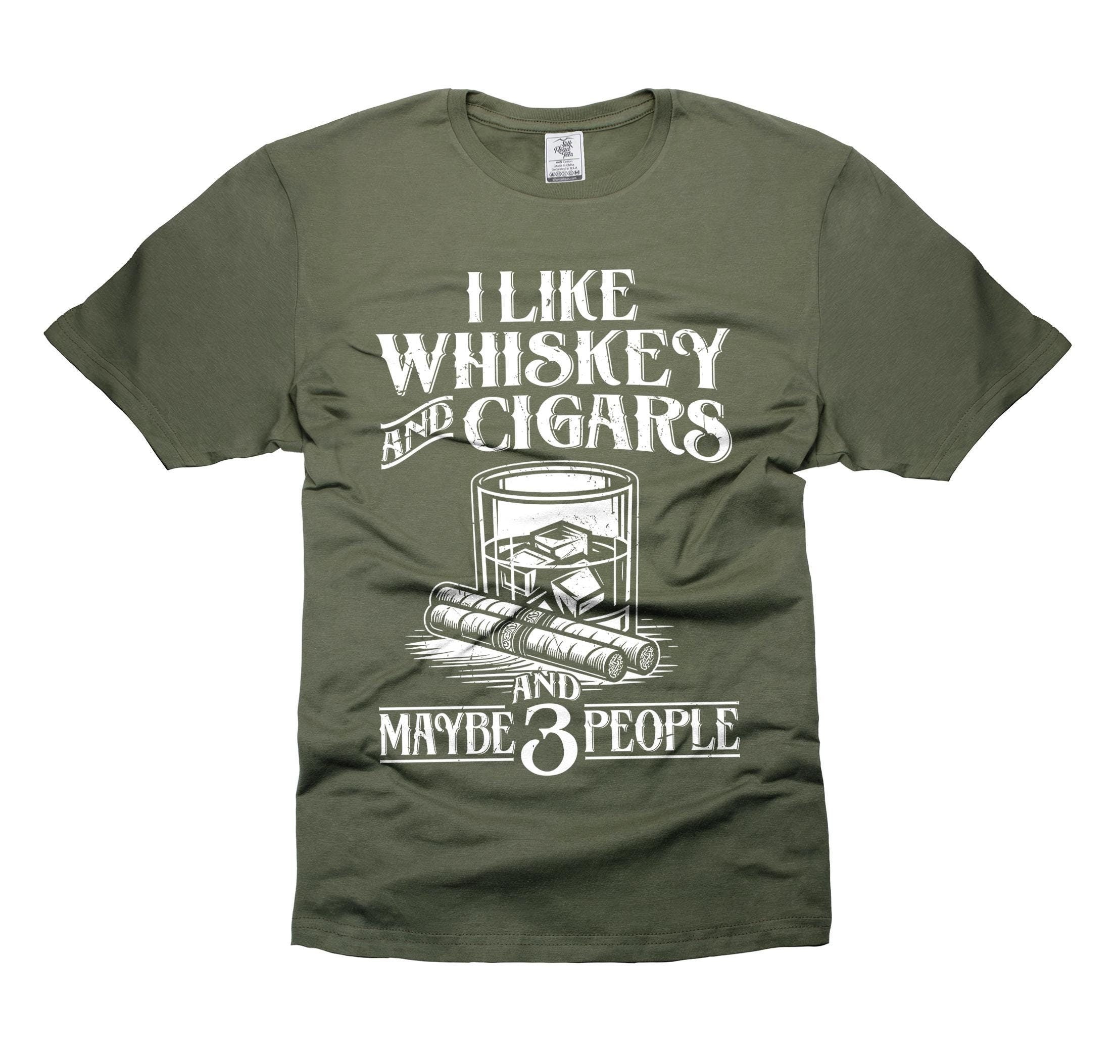 Mens Funny Whiskey and cigars T shirt Birthday gift Christmas grandpa dad papa husband tee shirt funny tee for him Graphic Tee – Soft Feel · Must-Have Style