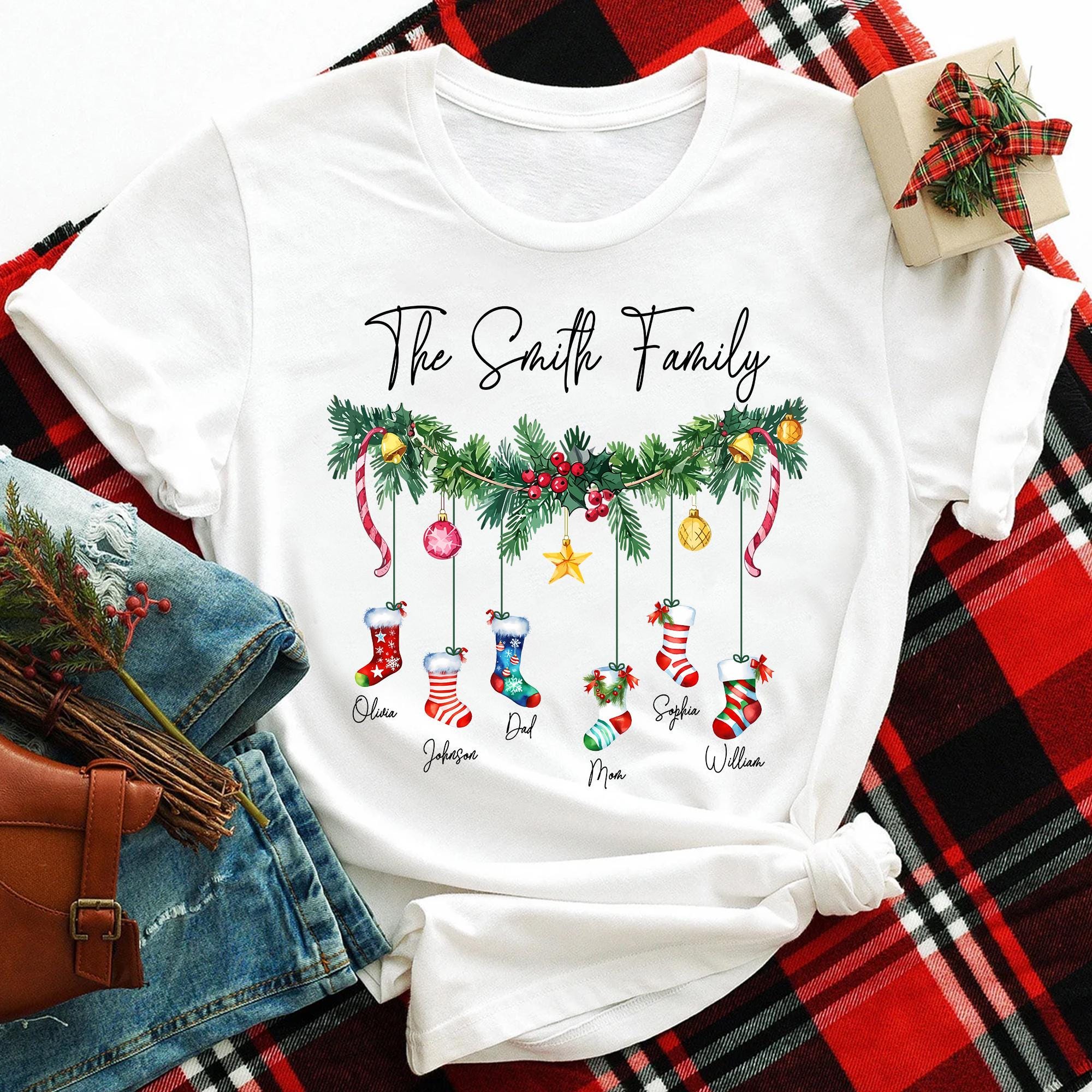 Custom Christmas Family Party Outfit Personalized Family Christmas Shirts Christmas Family Tshirts Family Christmas Gift 2025 Family Tee Graphic Tee – Warm & Stylish · Trending Graphic Apparel