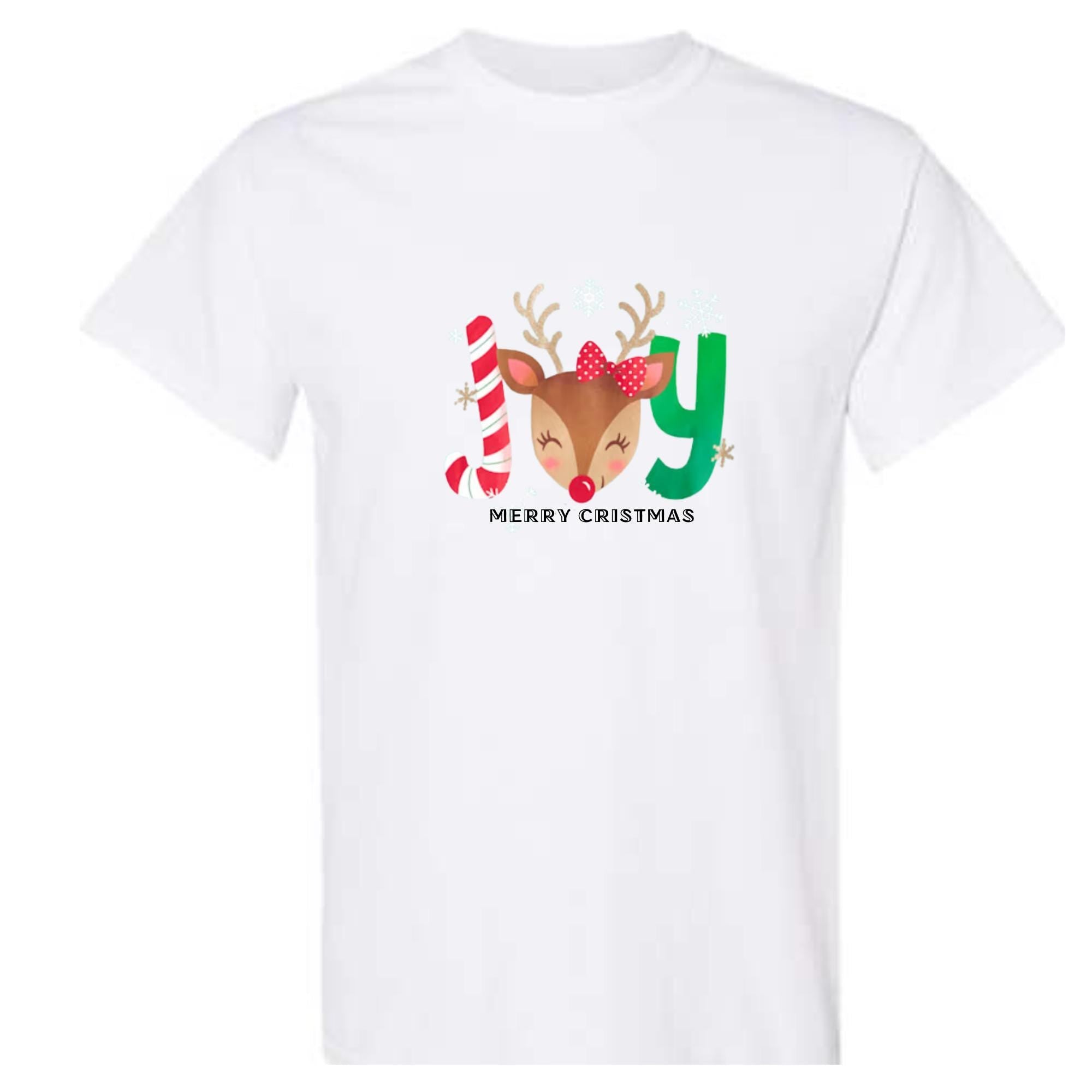 Joy Reindeer Graphic Tee Festive Christmas Reindeer Shirt with Holiday Cheer Graphic Tee – Premium Graphic · Trending Graphic Apparel