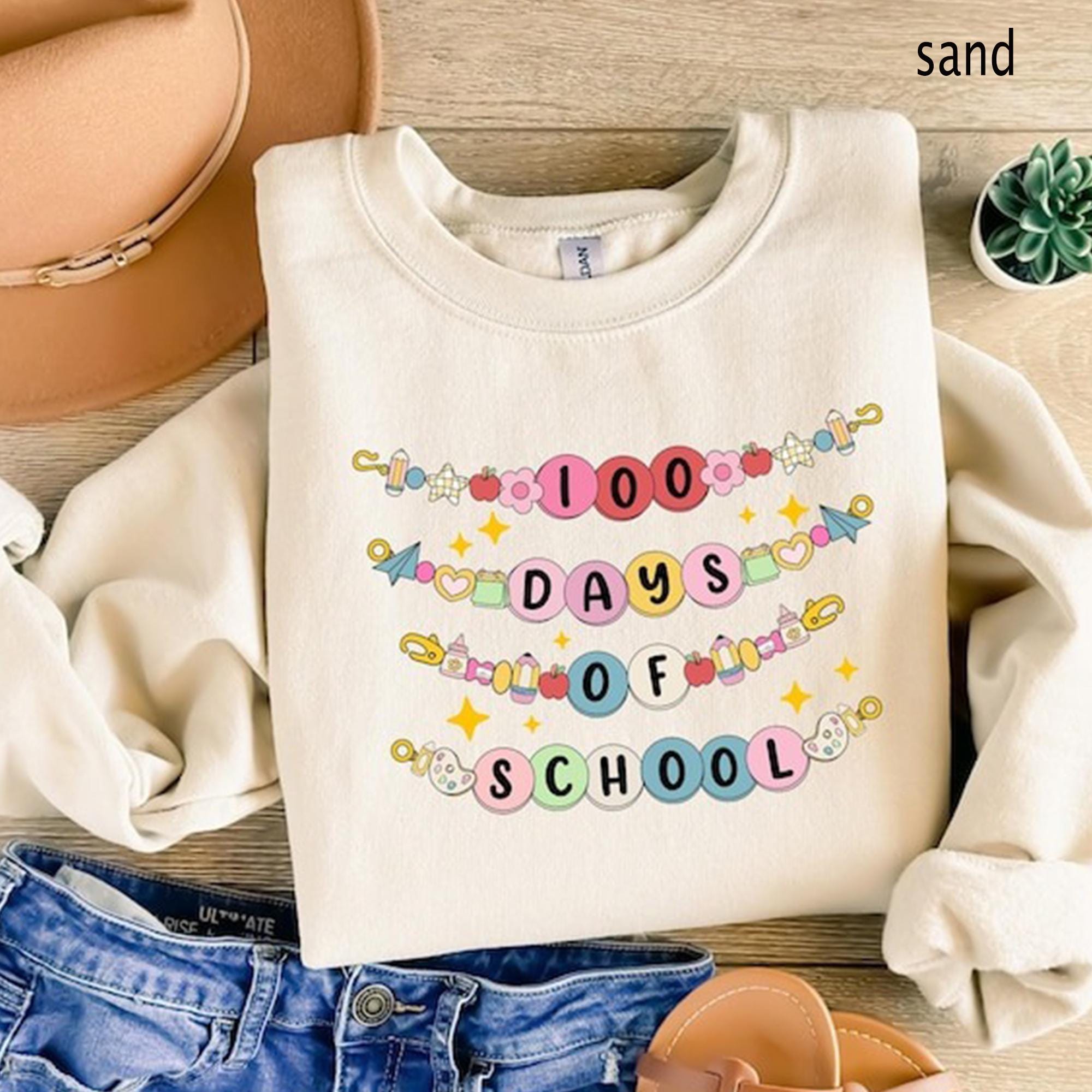 100 Days Of School Bracelet Shirt Teacher 100 Days of School Outfit Celebrate 100th Day Funny Teacher Student Shirt Gift For Teacher Graphic Tee – Premium Graphic · Must-Have Style