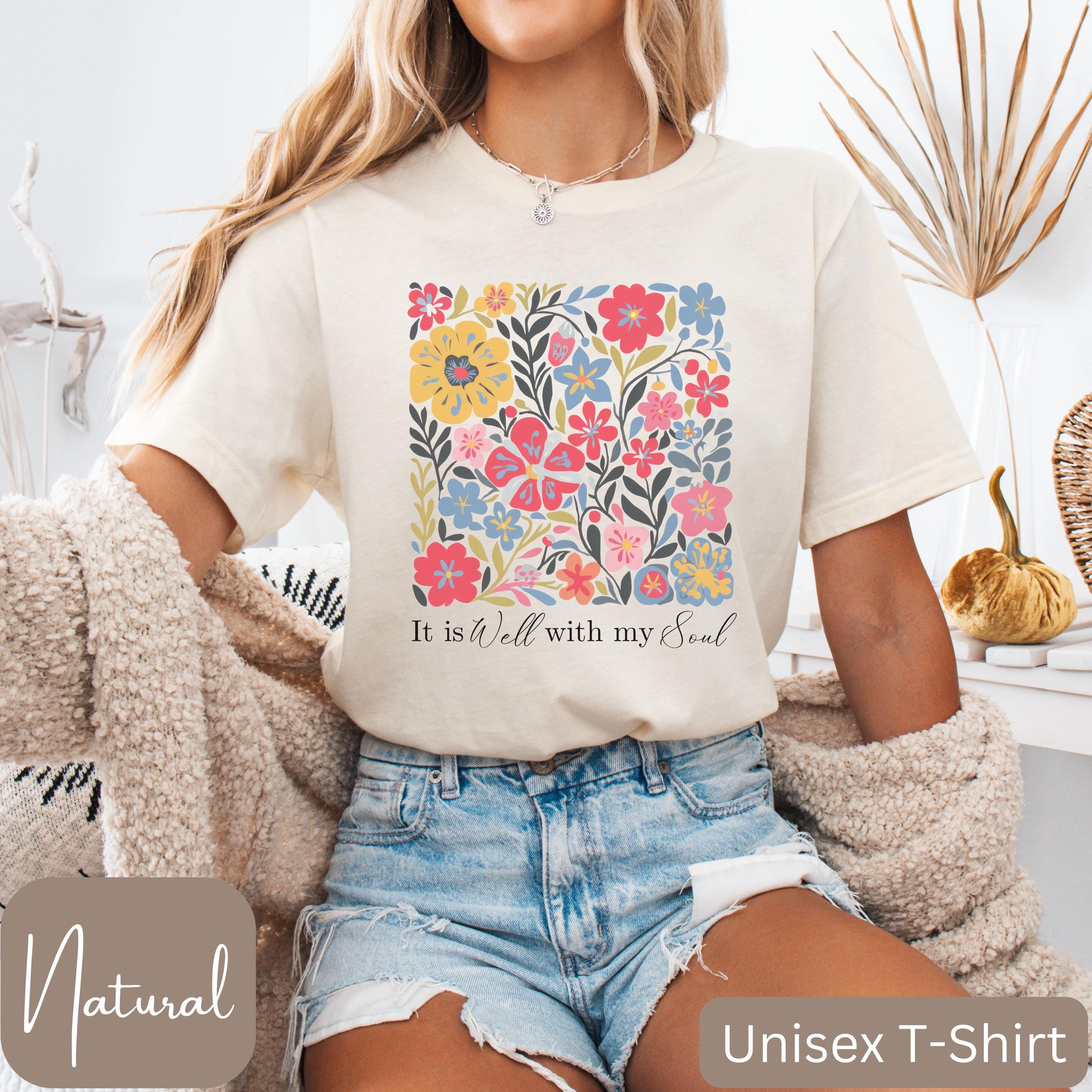It Is Well With My Soul Shirt Wildflower Christian Shirt Boho Religious Apparel Floral Bible Shirt Christian Long Sleeve T Shirt Graphic Tee – Bold Style · Trending Graphic Apparel