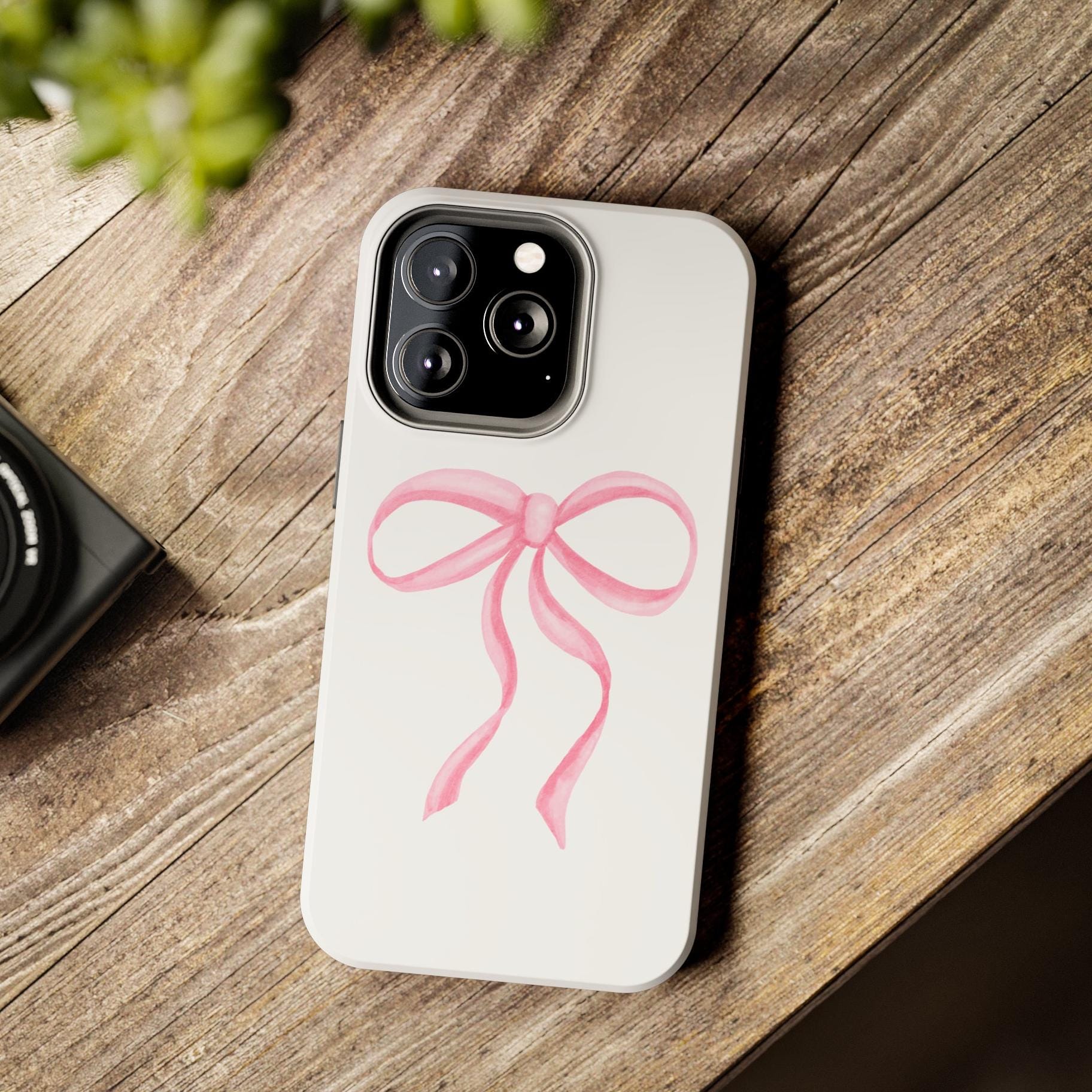 Pink Ribbon Coquette Tough Phone Case Protective Cover for iPhone Stylish Pink Design Breast Cancer Awareness Gift Customizable Phone Graphic Tee – Soft Feel · High-Quality Print