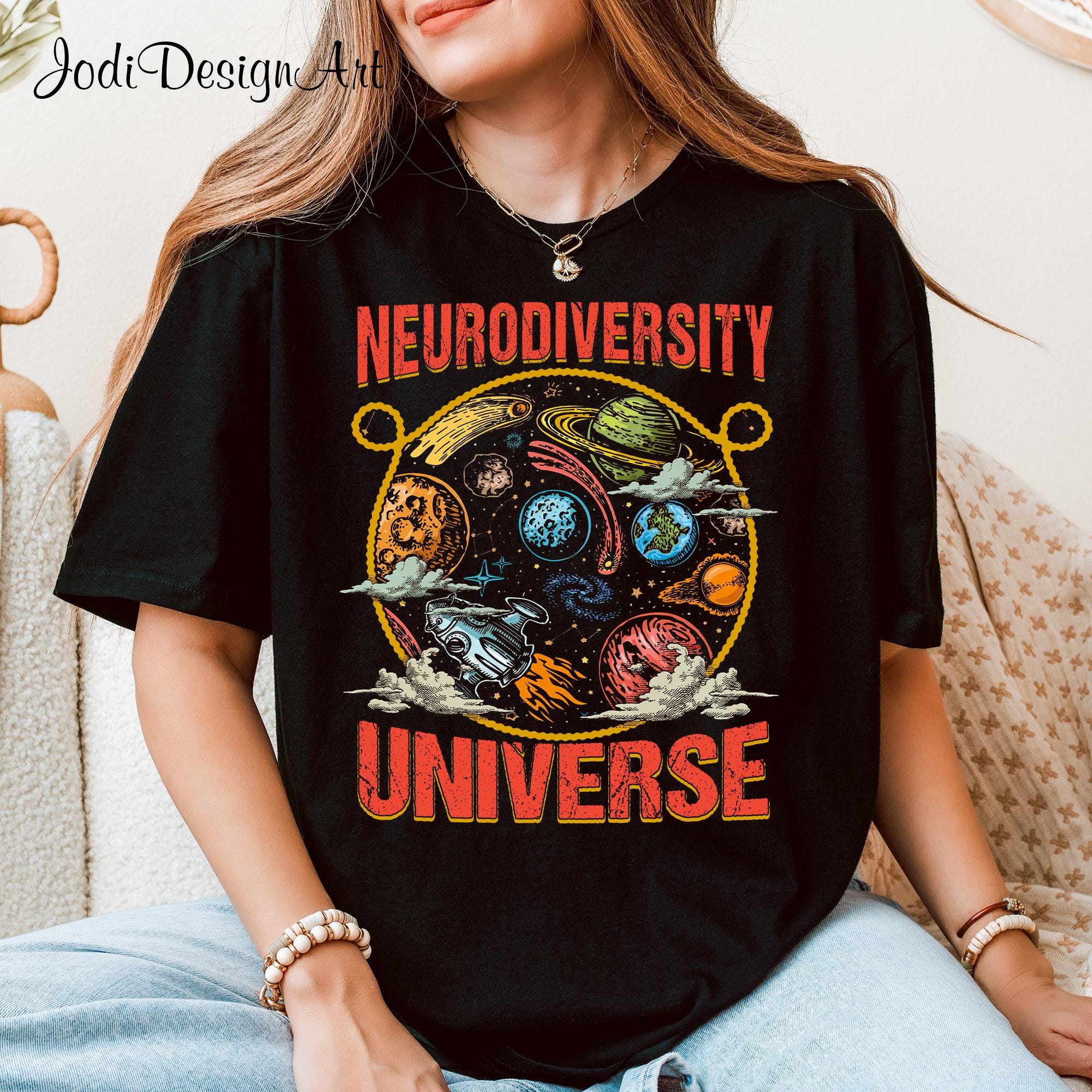 Neurodiverse Universe Shirt Neurodiversity Embrace ADHD Shirt Autism ASD Special Education Teach Autism Awareness Planet Shirt Graphic Tee – Bold Style · Must-Have Style