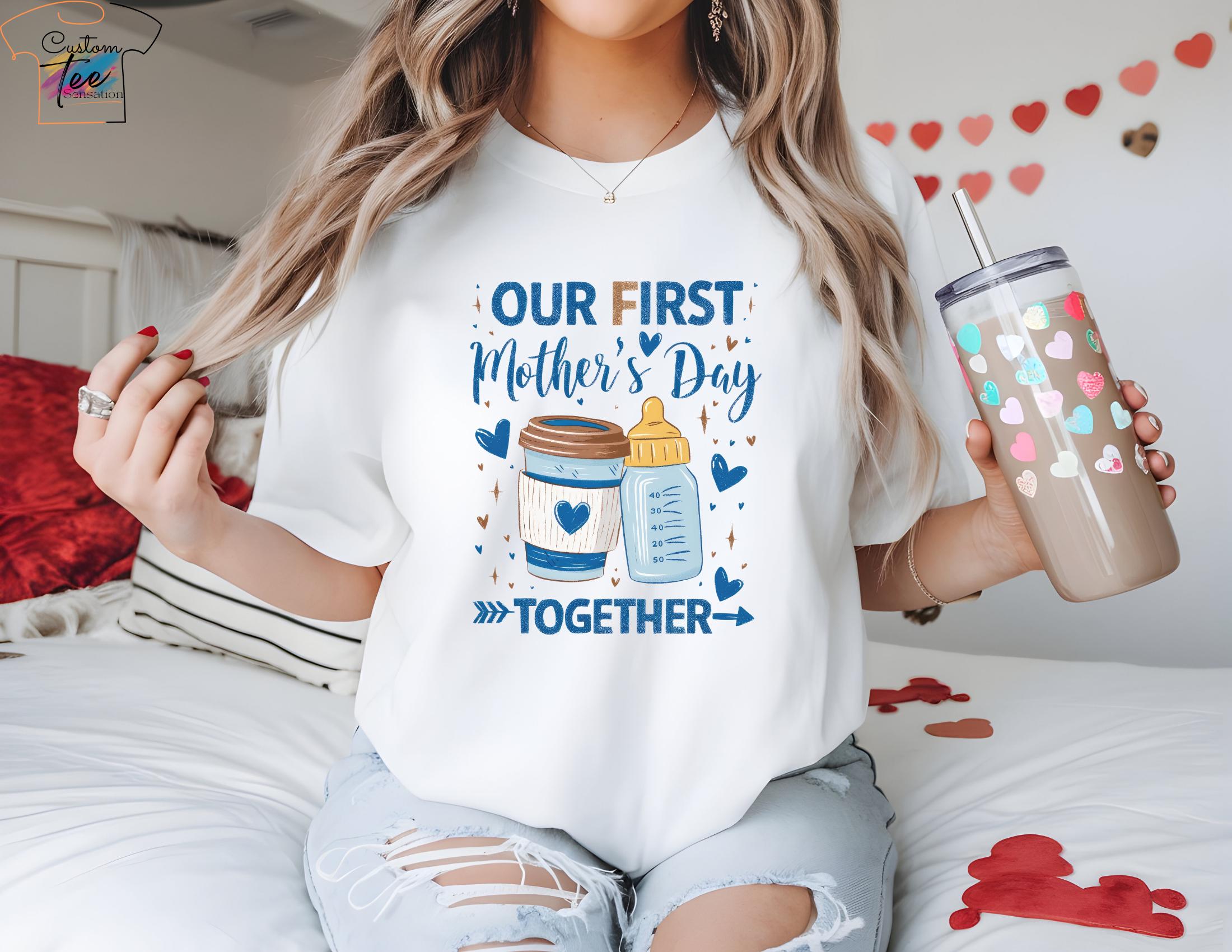 our first mothers day 2025 shirts First Mothers Day Shirt new mommy gift mothers day matching outfit mom girl baby shirtmom and boy Graphic Tee – Soft Feel · Perfect For Daily Wear