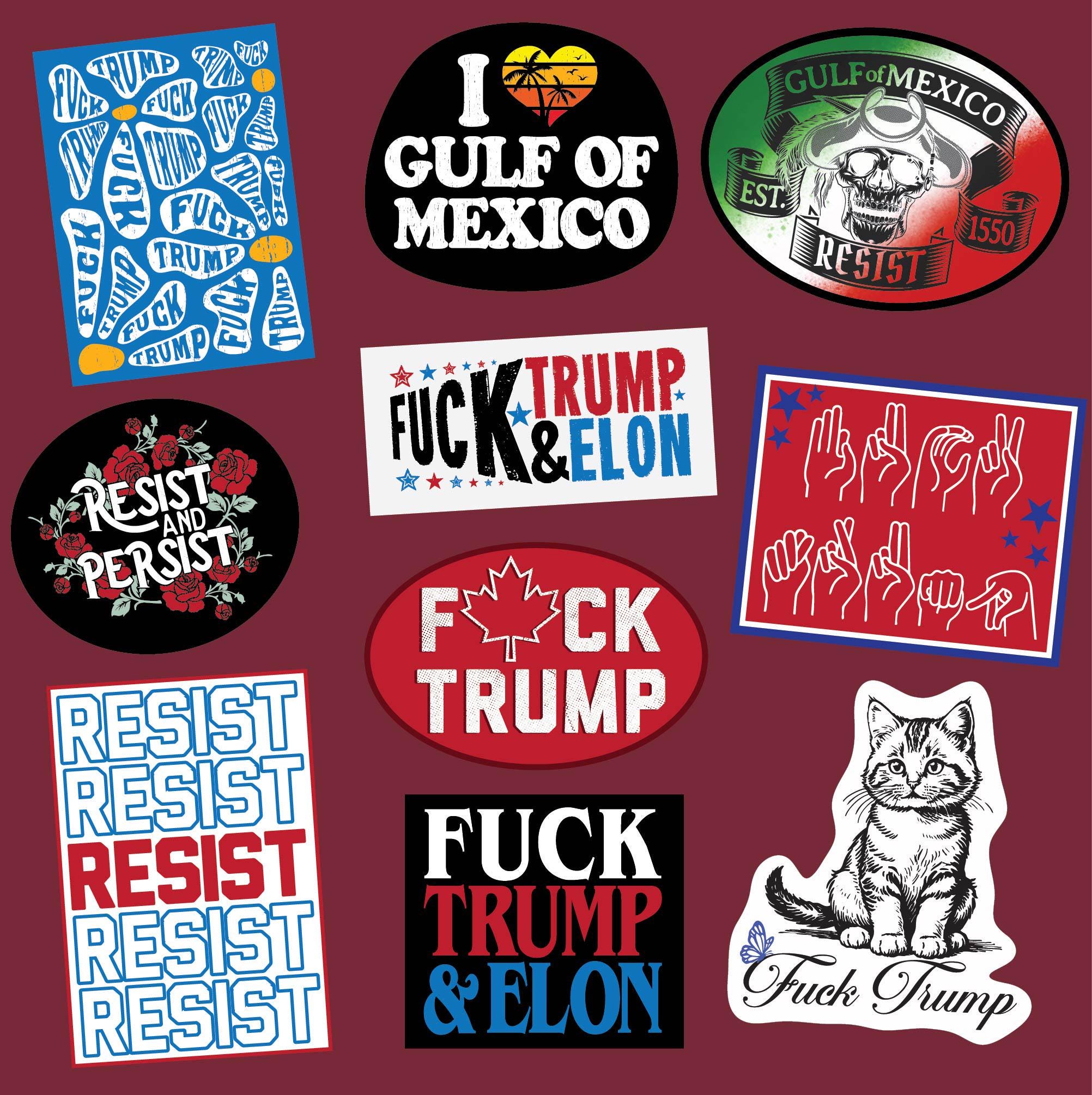 10 AntiTrump Resist Stickers Liberal Democrat Political Activism Large Stickers for Adults Funny Stickers For Water Bottles Hate Trump Graphic Tee – Everyday Comfort · Perfect For Daily Wear