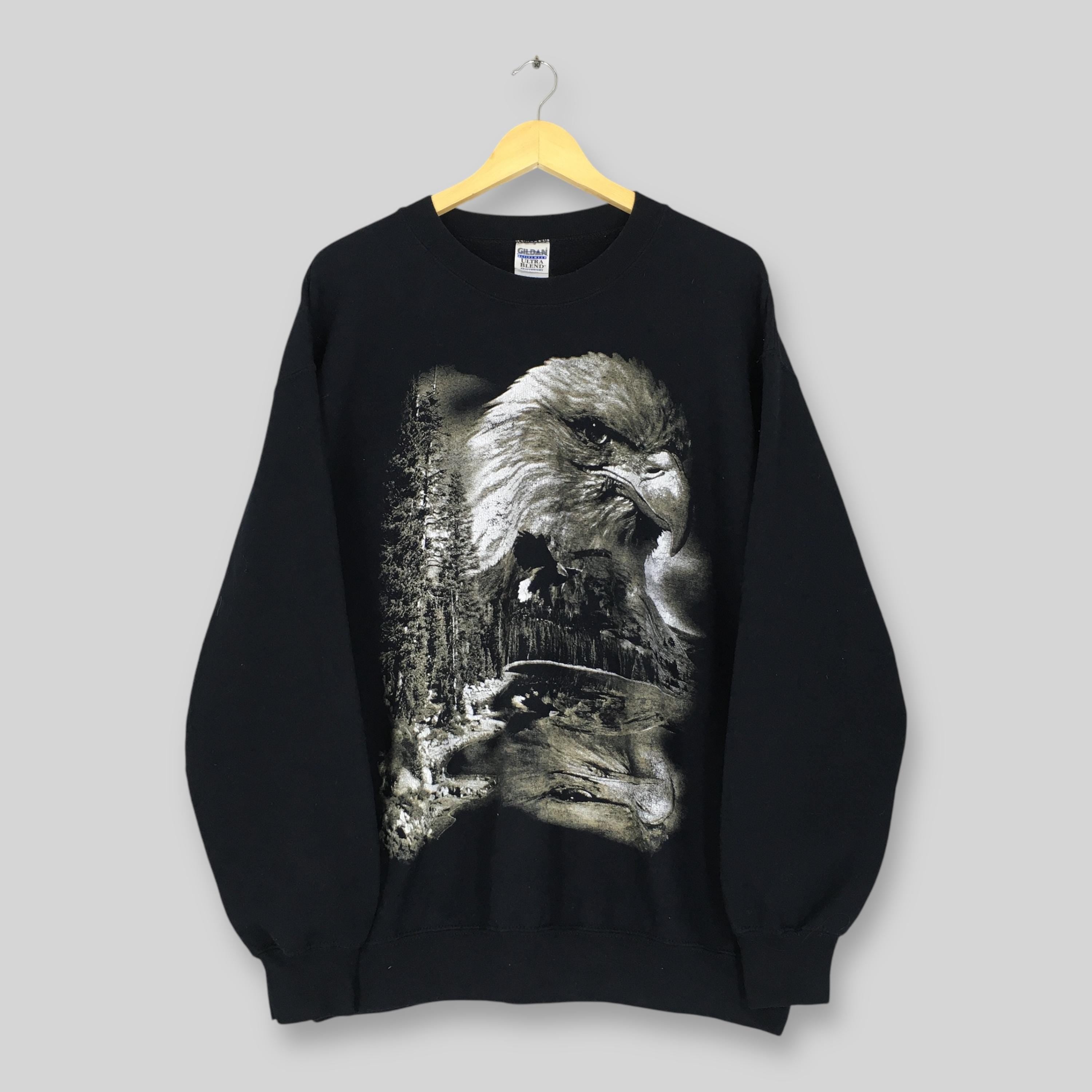 Vintage 90s American Bald Eagles Wildlife Sweatshirt Large Alaska Eagle Wildlife Graphics Crewneck Bald Eagles Animal Black Sweater Size L Sweatshirt – Everyday Comfort · Top Pick For Any Outfit