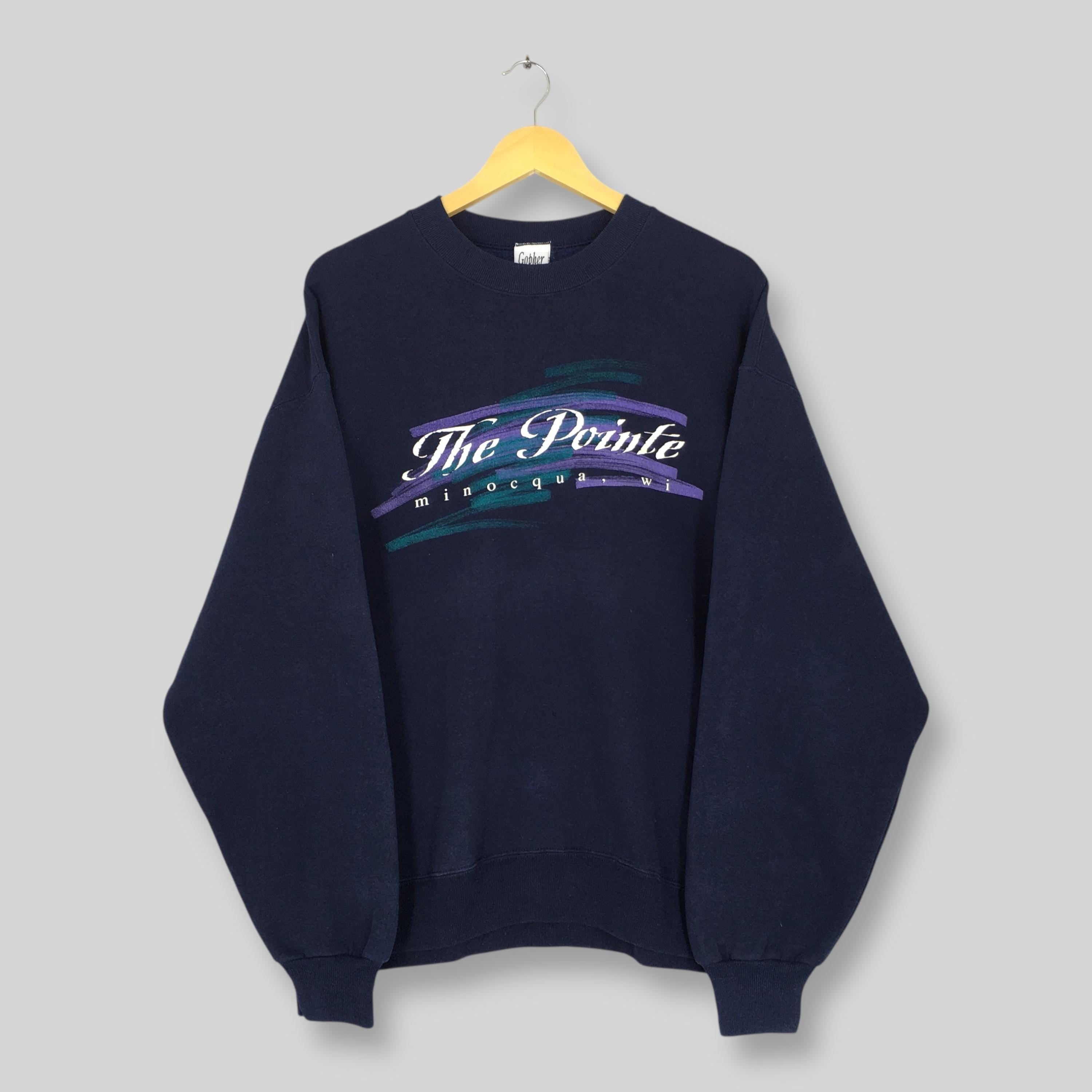 Vintage 1990s The Pointe Wisconsin Sweatshirt Large The Pointe Minocqua Spell Out Sweater Pointe Hotel and Suites Blue Crewneck Size L Sweatshirt – Warm & Stylish · Must-Have Style