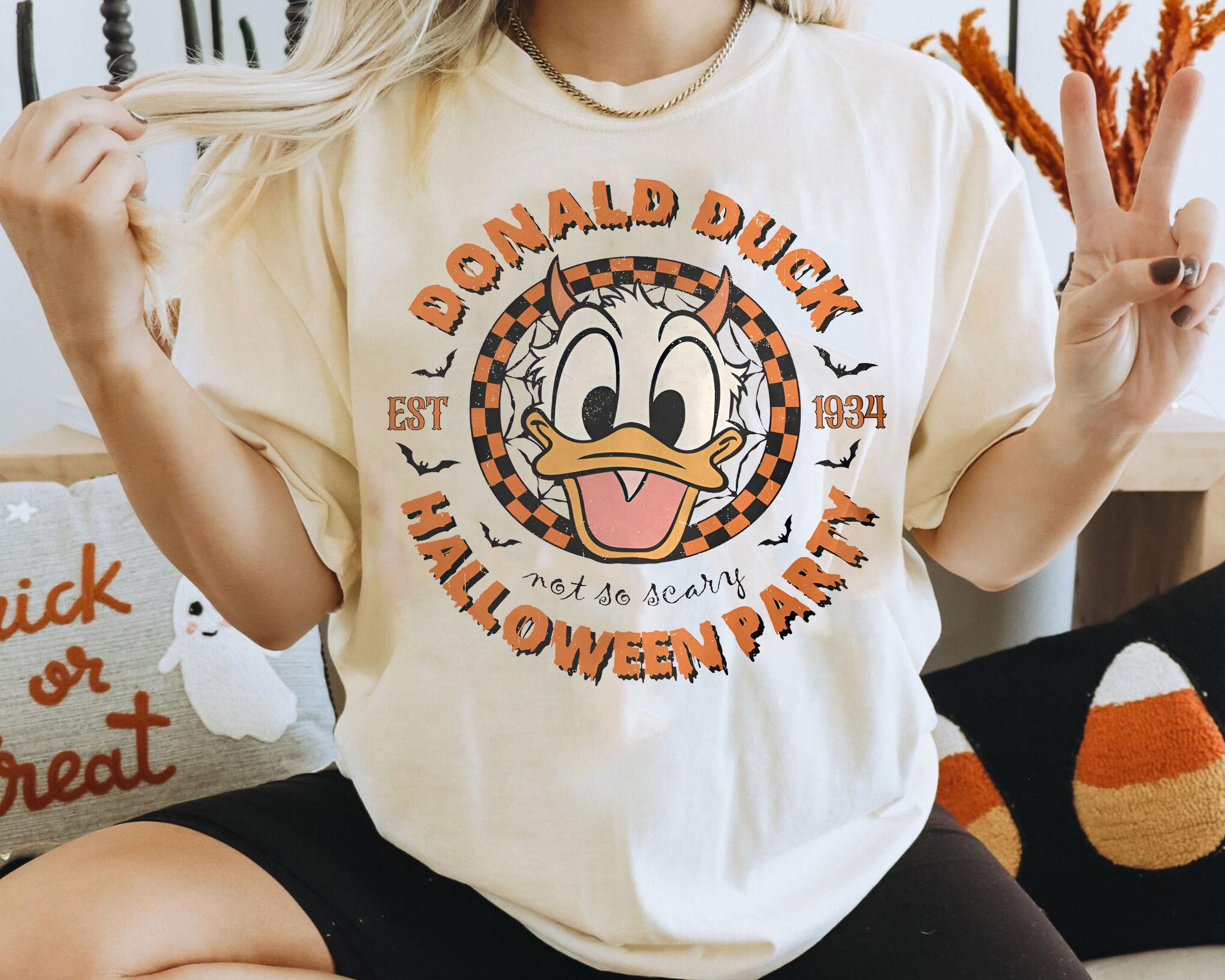 Donald Duck Halloween Shirt Not So Scary Disney Tee Vintage Retro Halloween Party T Shirt Comfort Colors Unisex Graphic Tee – Easygoing Wear · Great Gift For Fans