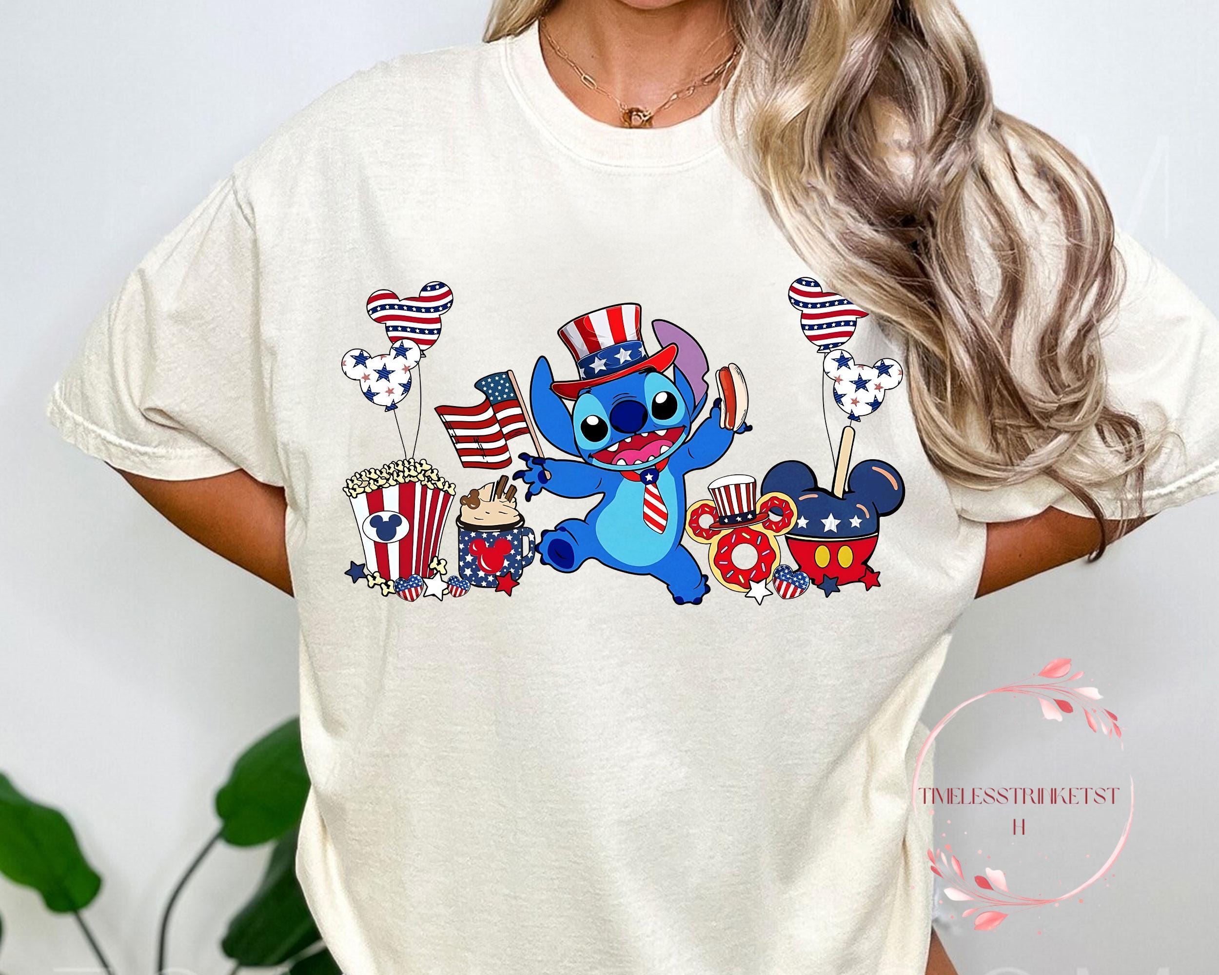 Retro Stitch America 4th of July Shirt Vintage Disney Patriotic Tee Cute USA Independence Day Comfort Colors Family Matching Tee Graphic Tee – Cozy Vibes · Great Gift For Fans