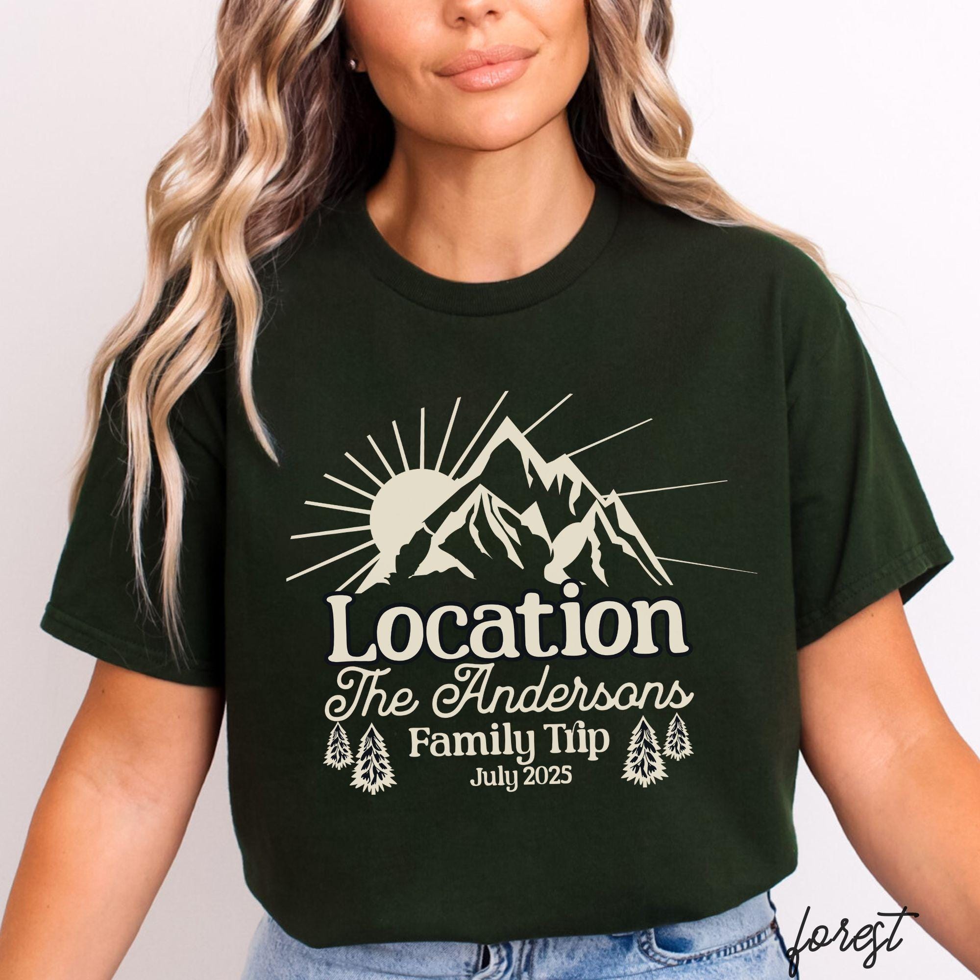 Custom Family Vacation Shirt 2025 Matching Mountain Adventure Tee Summer Camp Shirt Personalized Reunion Shirt Outdoor Travel Group Gift Graphic Tee – Everyday Comfort · Must-Have Style
