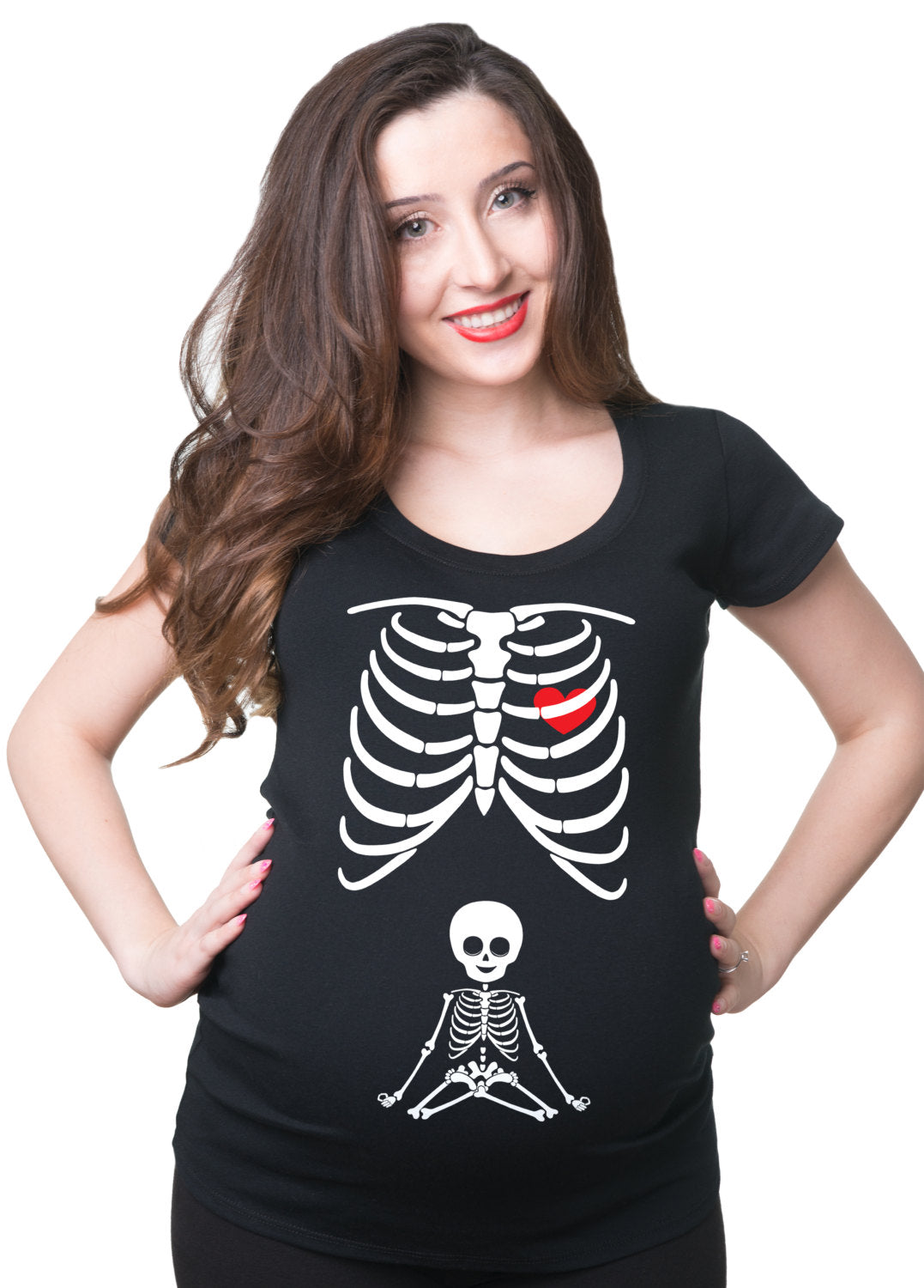 Skeleton Baby Yoga T Shirt Pregnancy Work Out T Shirt Graphic Tee – Soft Feel · Trending Graphic Apparel